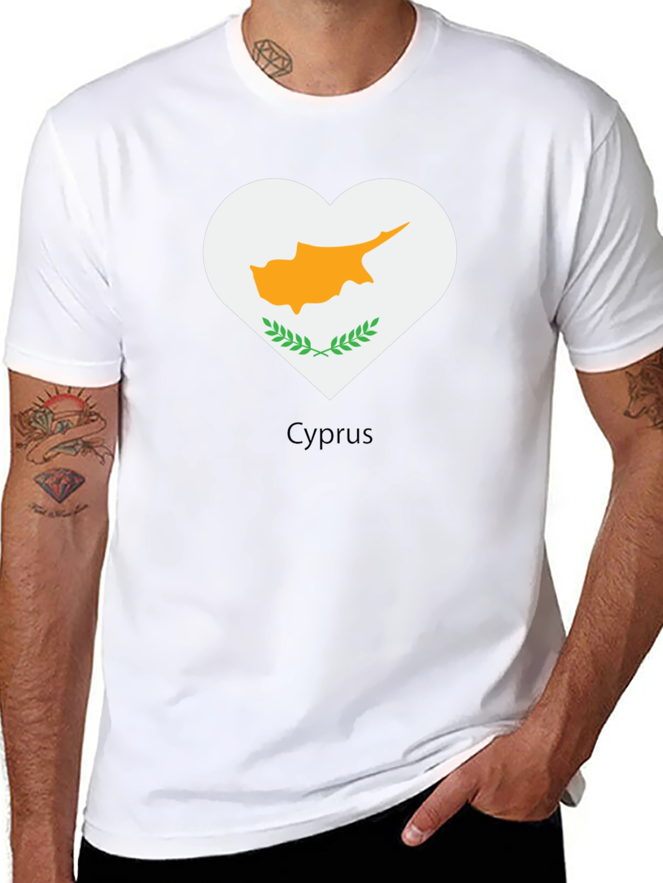 Cyprus Heart Flag Graphic Tee - Black