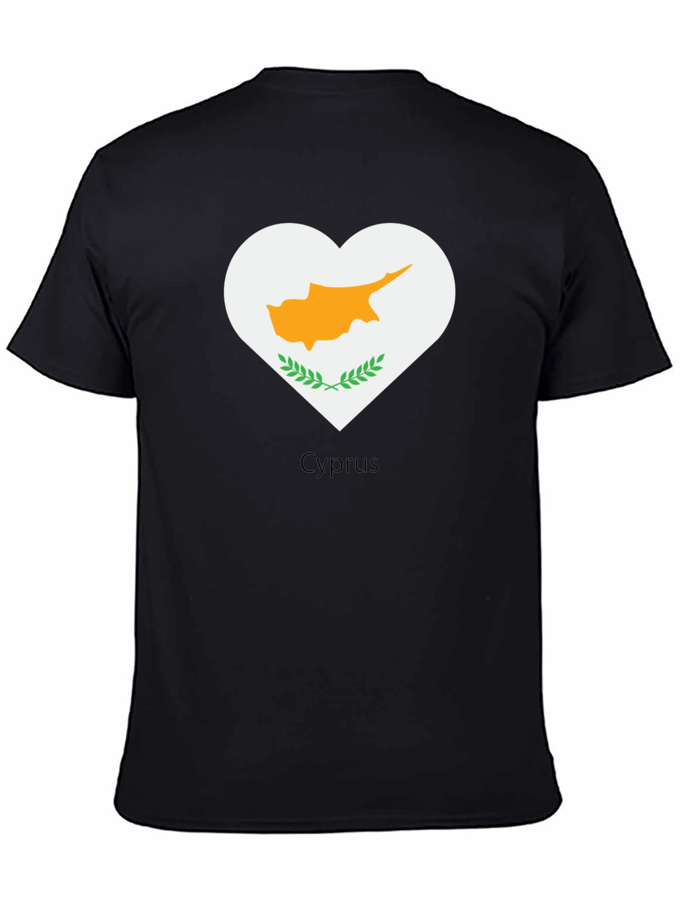 Cyprus Heart Flag Graphic Tee - Black
