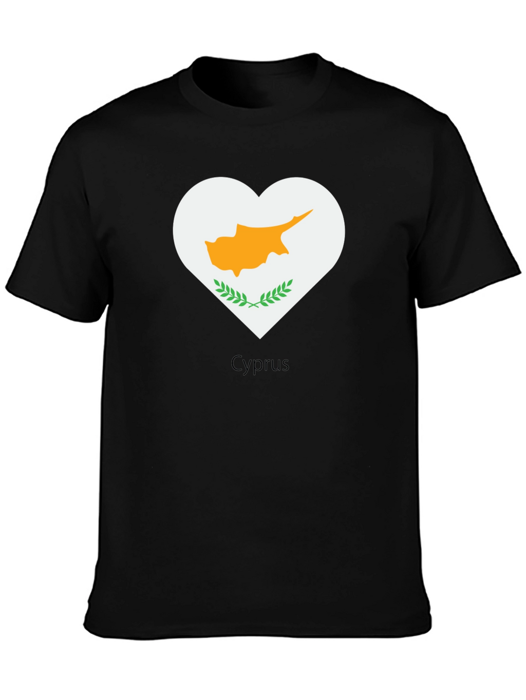 Cyprus Heart Flag Graphic Tee - Black