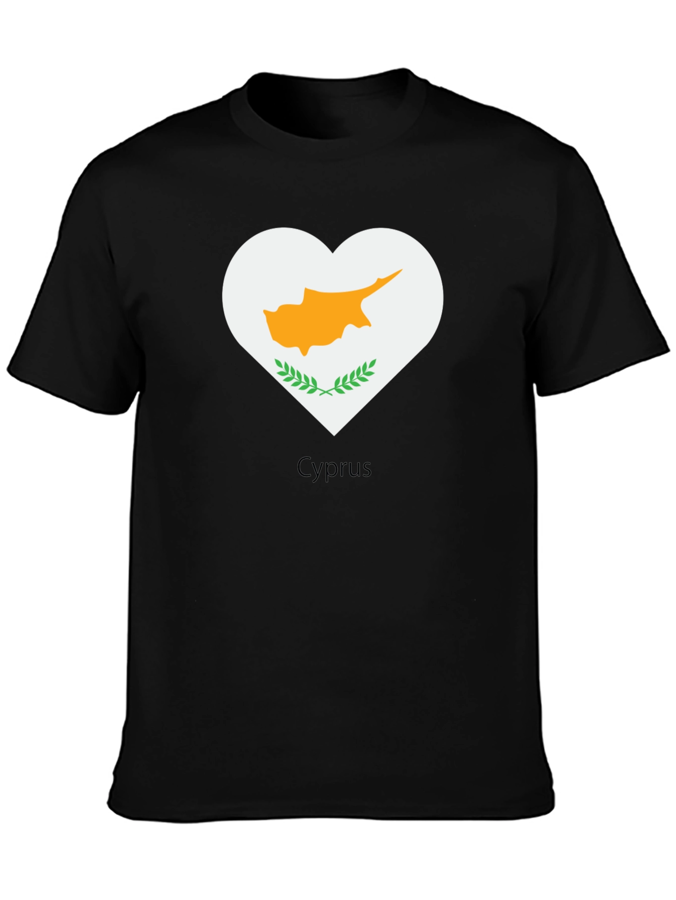 Cyprus Heart Flag Graphic Tee - Black