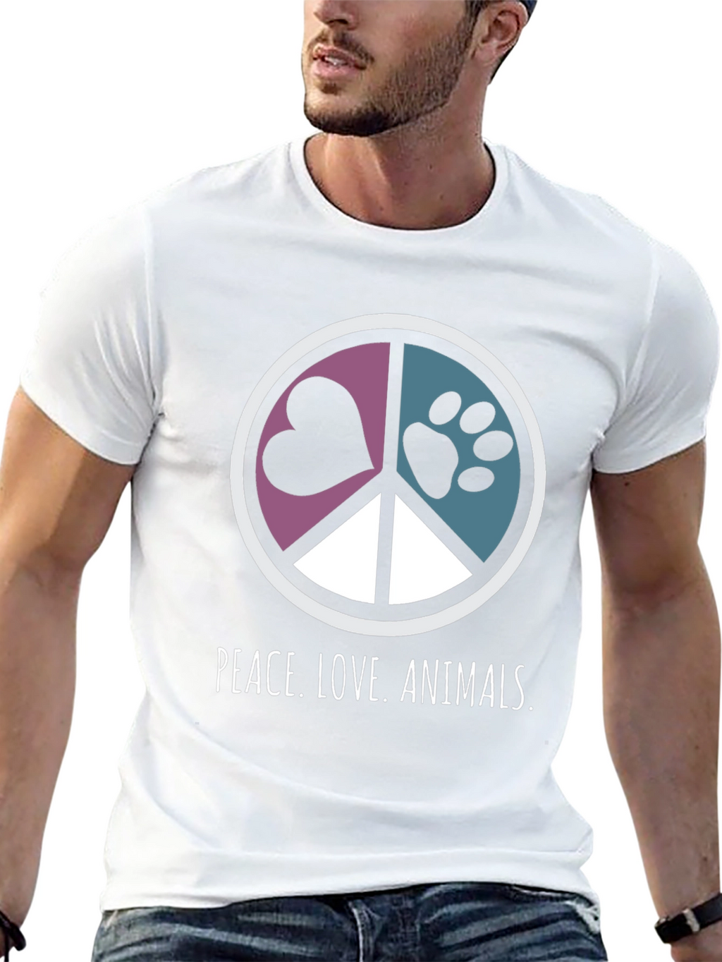 Peace Love Animals Graphic T-Shirt