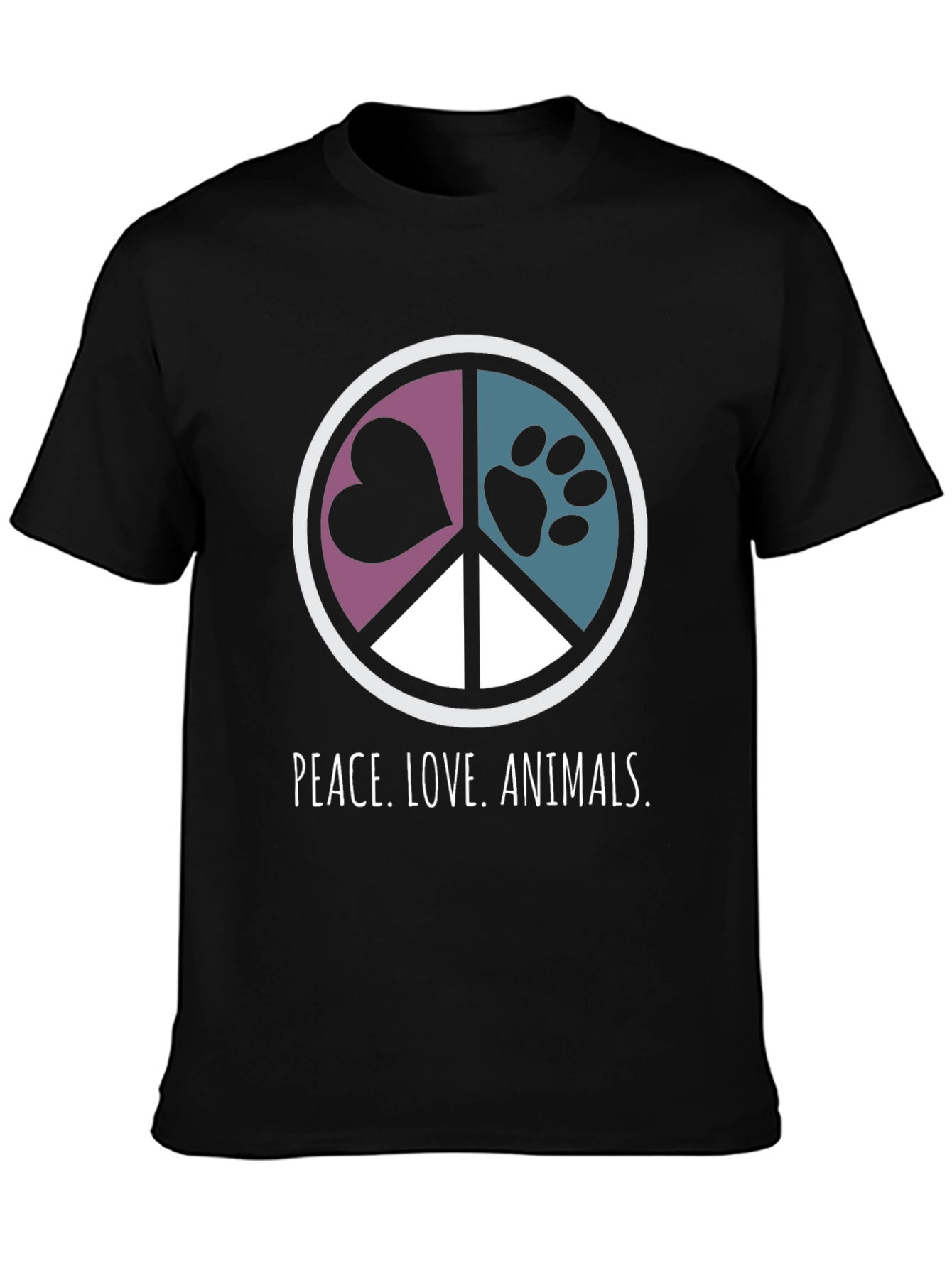 Peace Love Animals Graphic T-Shirt