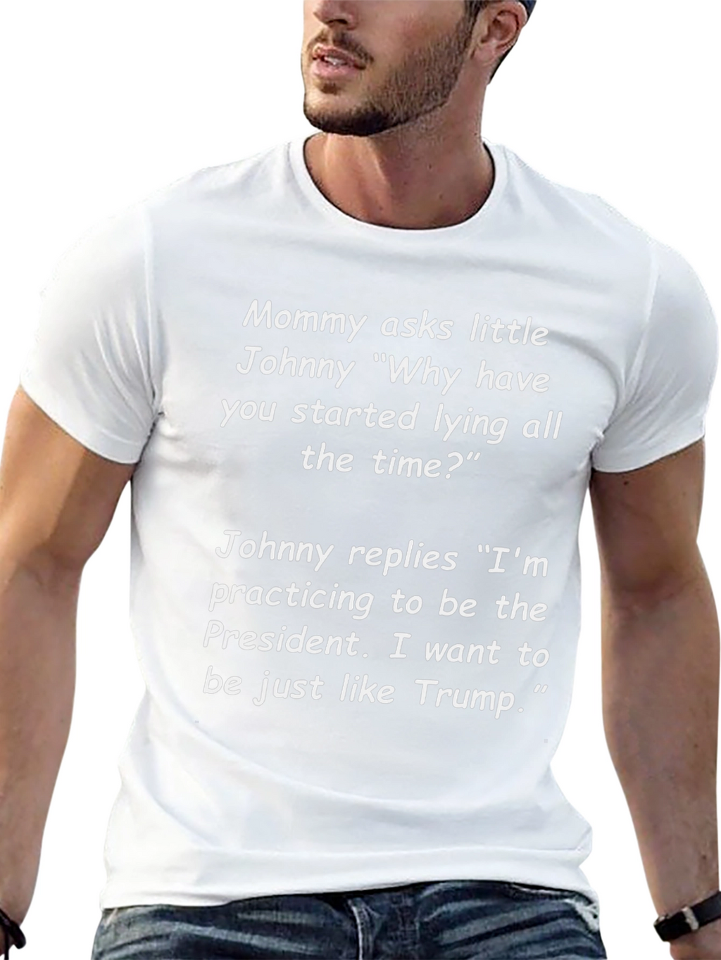 Funny Anti-Trump T-Shirt - Mommy Asks Little Johnny