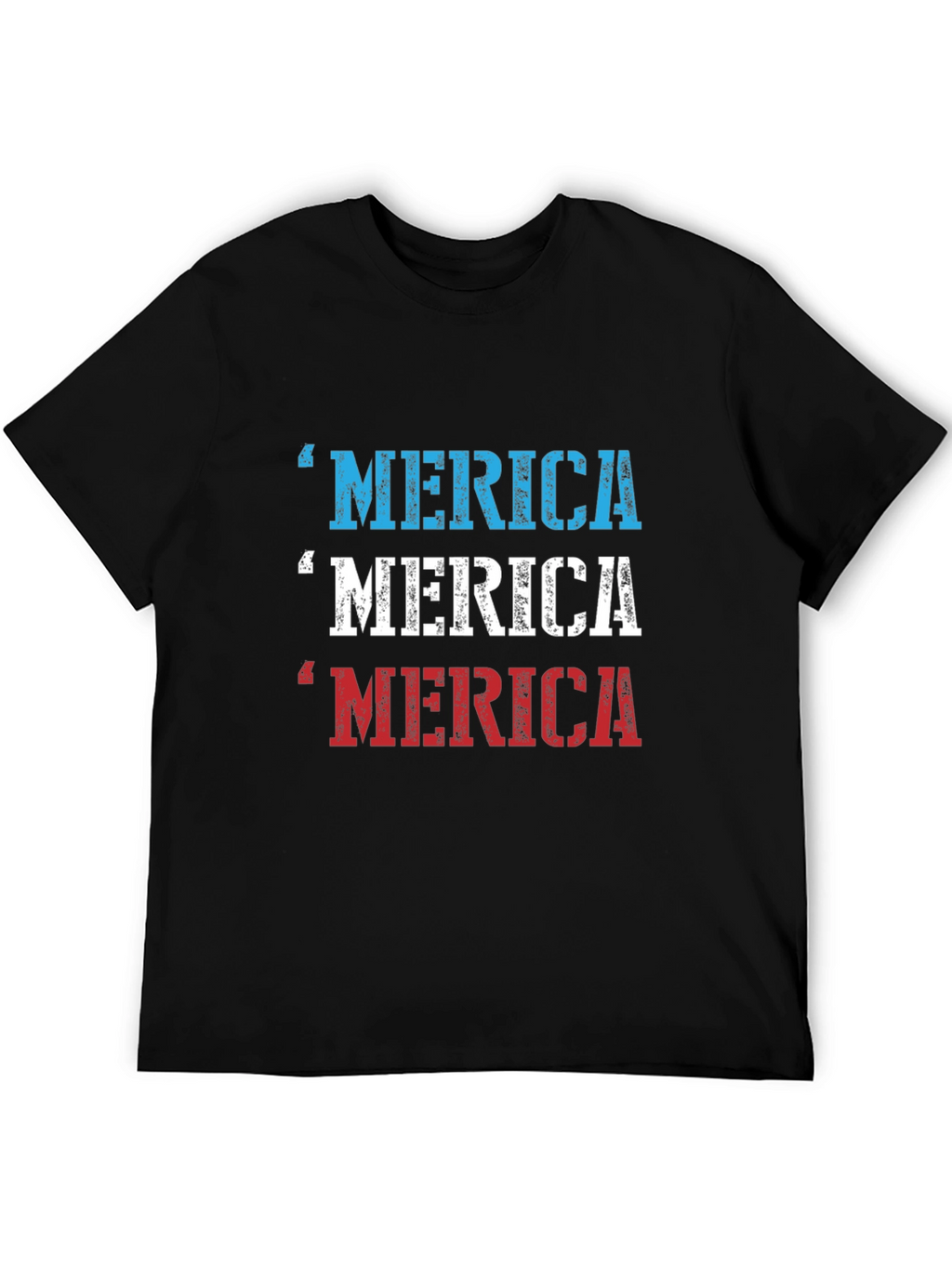 Merica Patriotic Graphic Print T-Shirt
