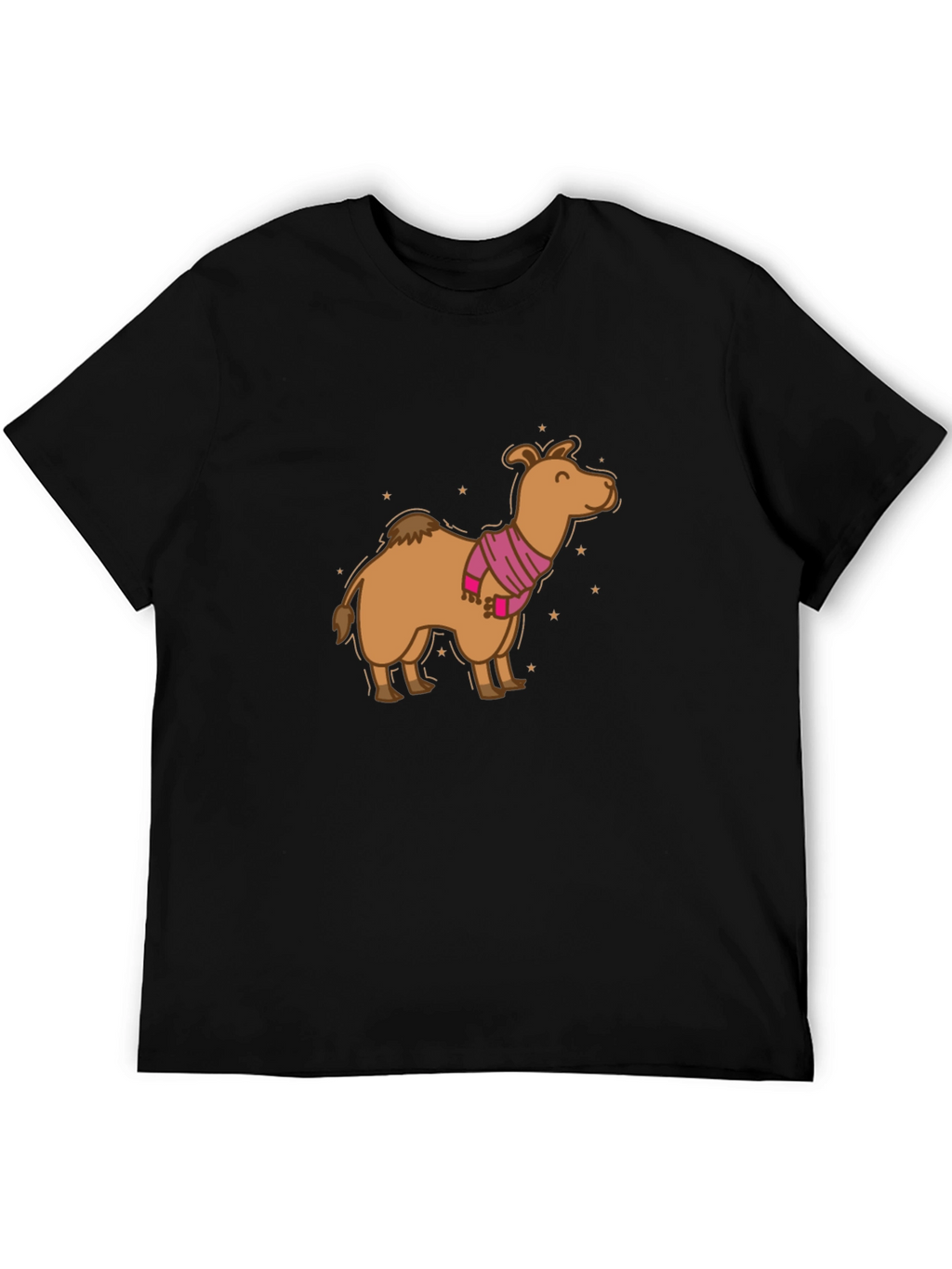 Camel in Scarf Graphic Tee - Black