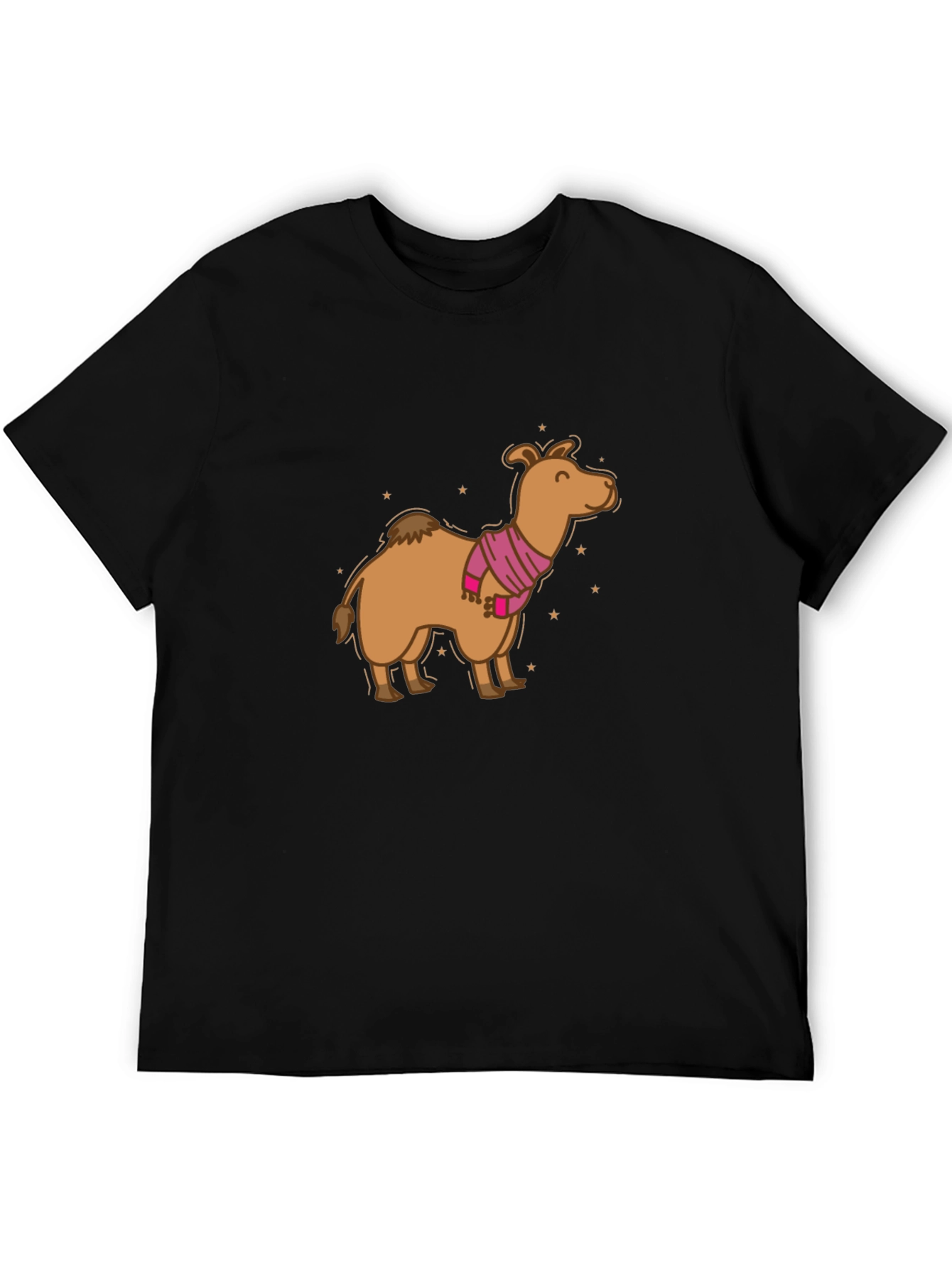 Camel in Scarf Graphic Tee - Black