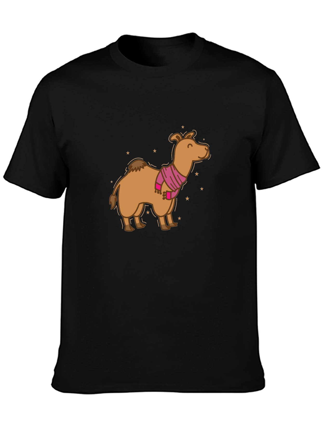 Camel in Scarf Graphic Tee - Black