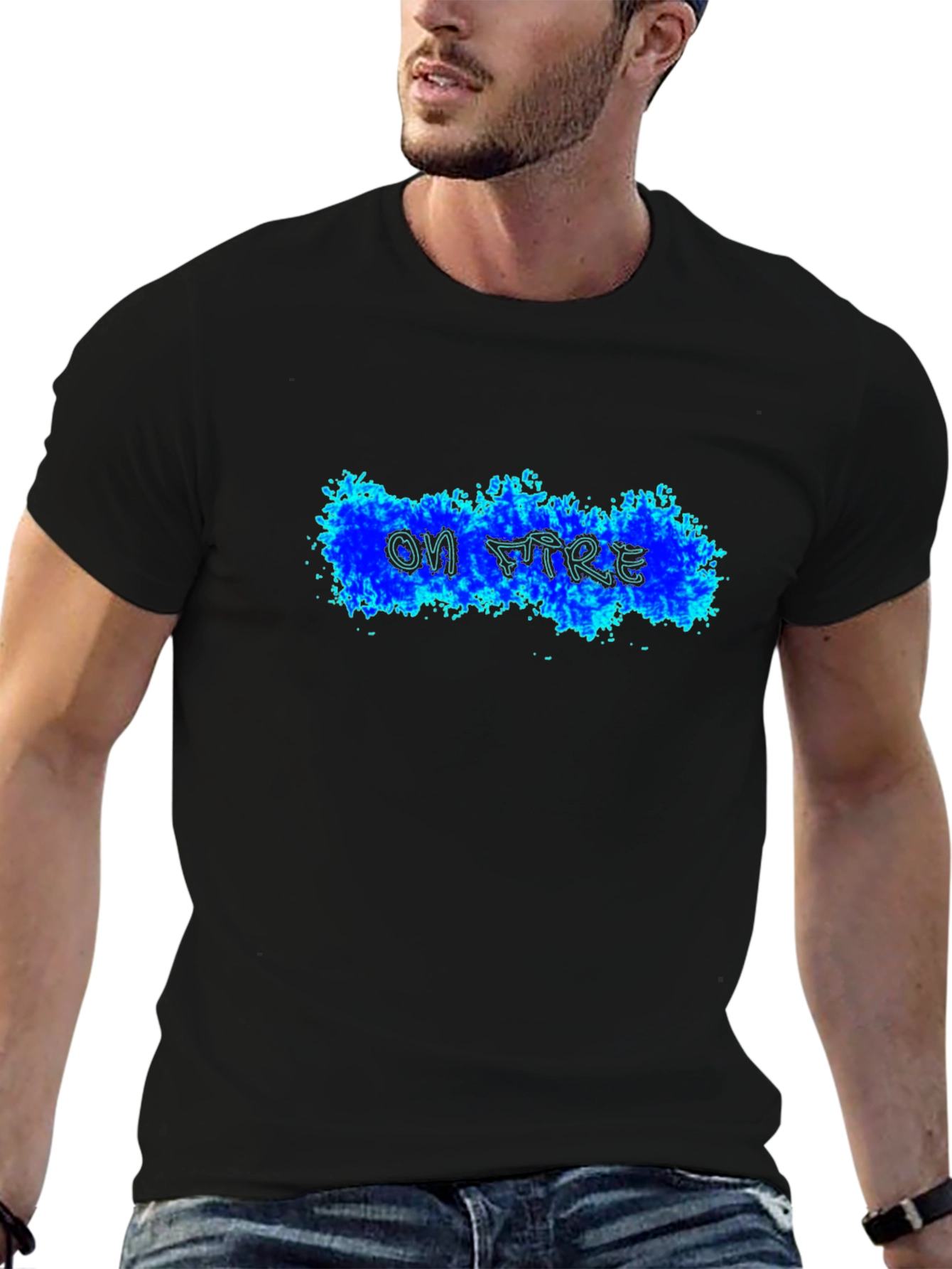 On Fire Black T-Shirt - Cool Graphic Tee