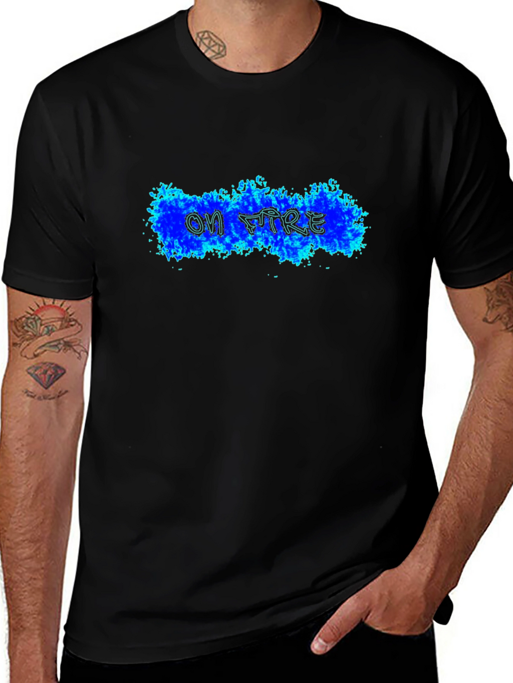 On Fire Black T-Shirt - Cool Graphic Tee