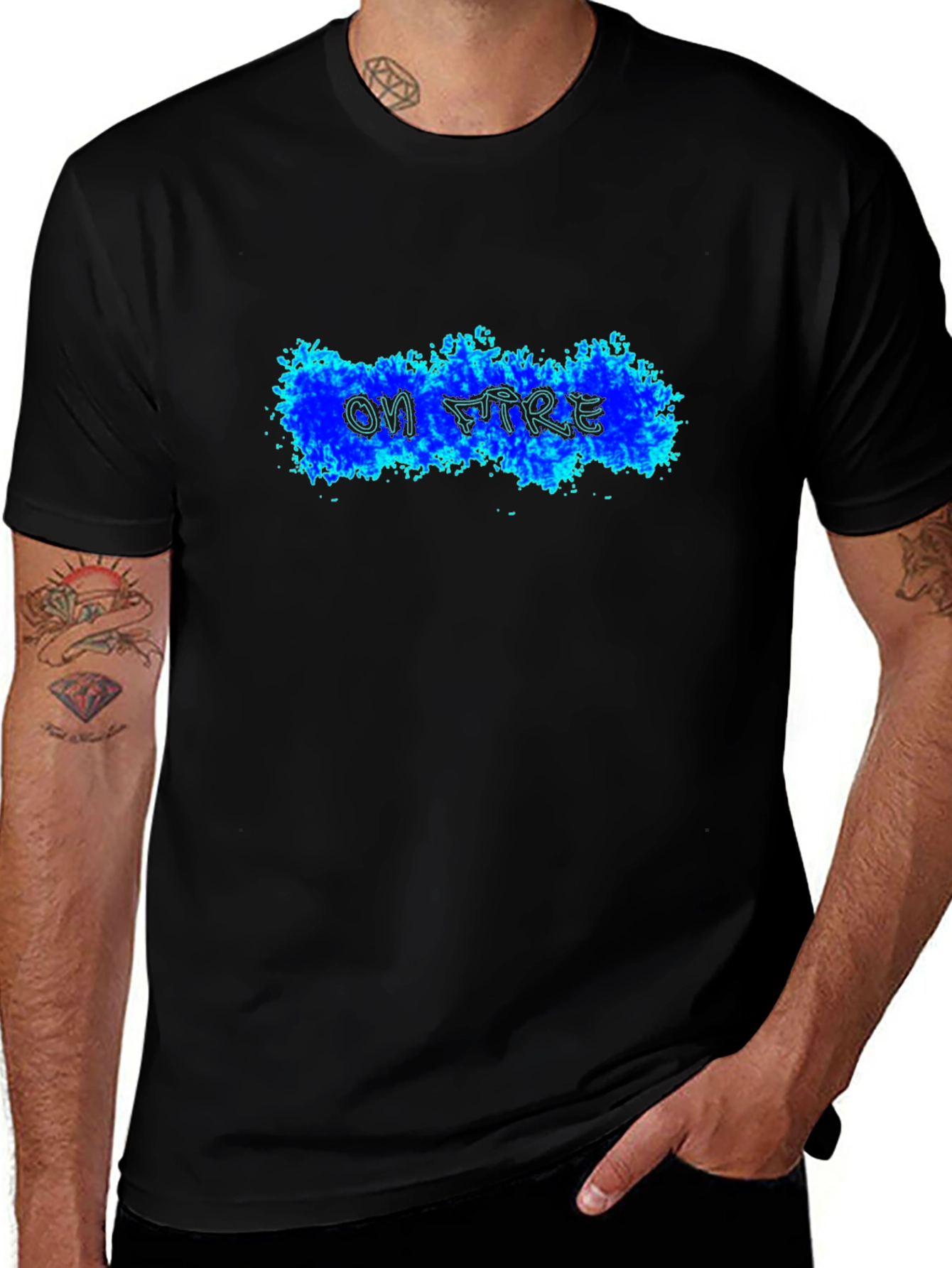 On Fire Black T-Shirt - Cool Graphic Tee