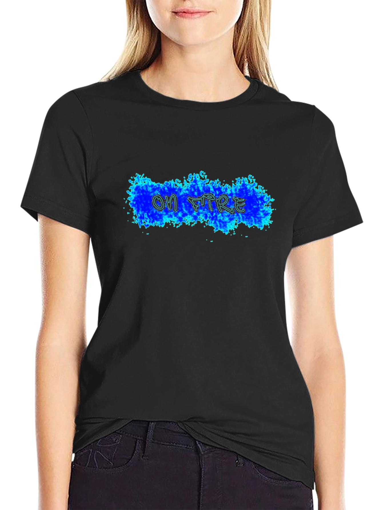 On Fire Black T-Shirt - Cool Graphic Tee
