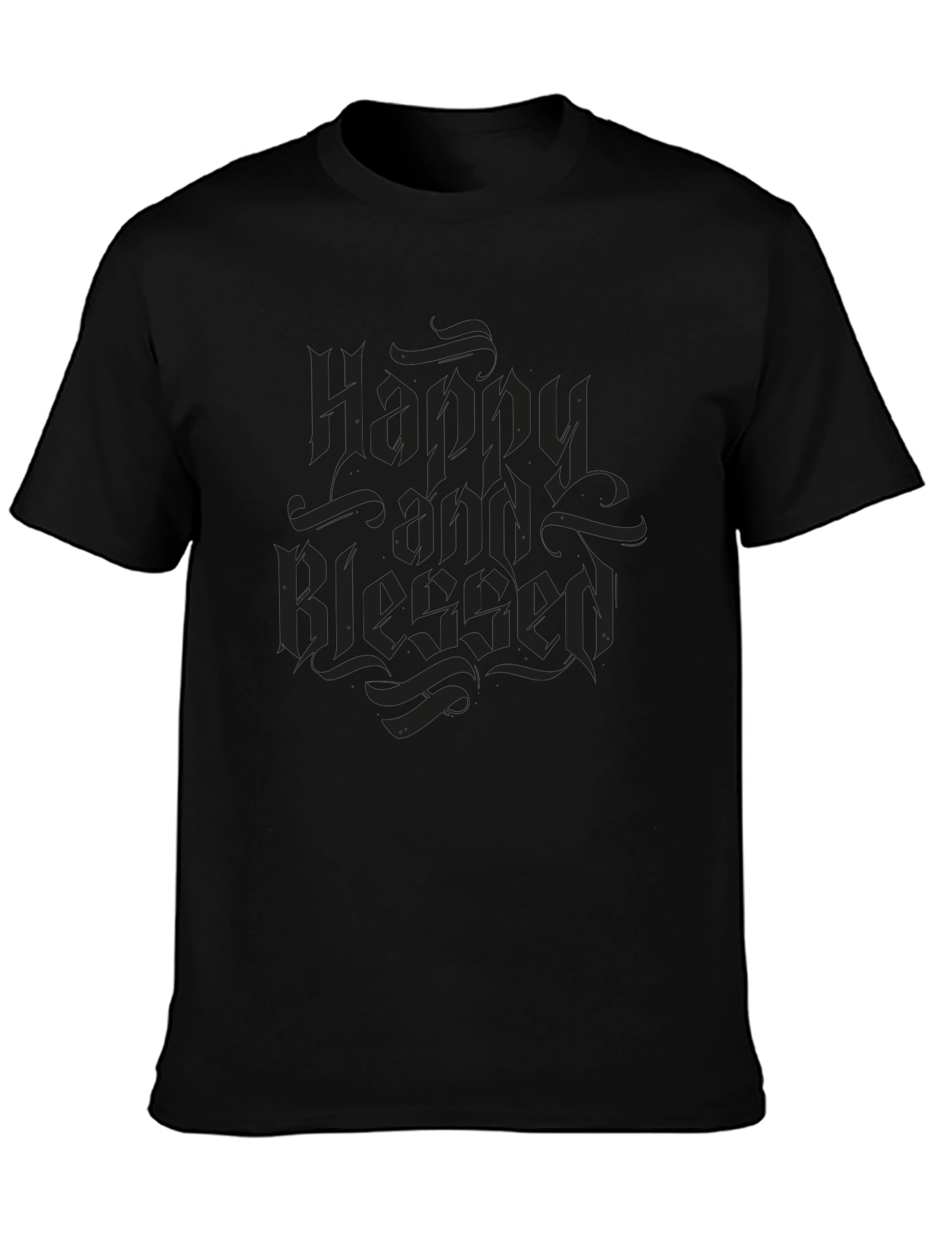 Happy and Blessed Black T-Shirt