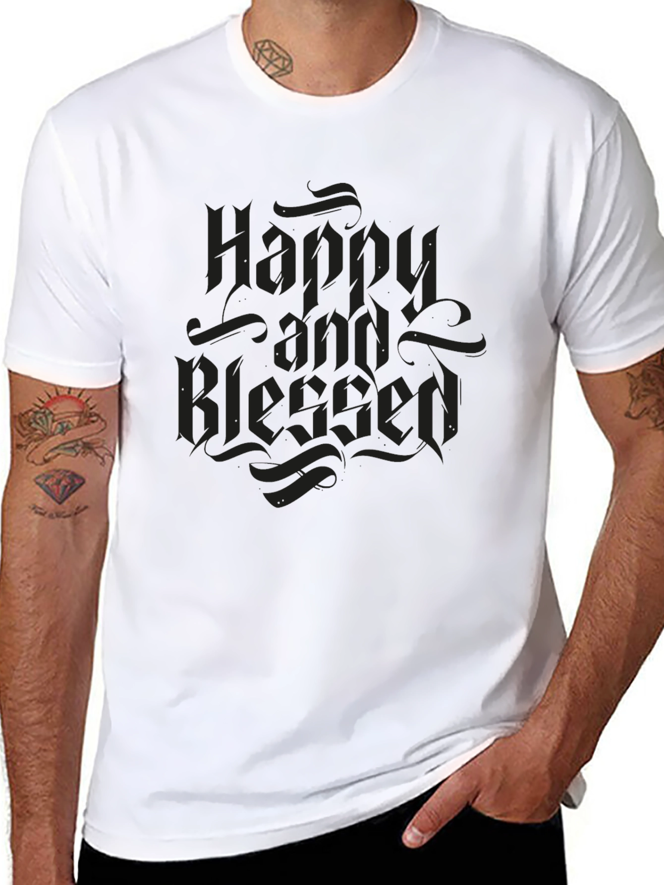 Happy and Blessed Black T-Shirt
