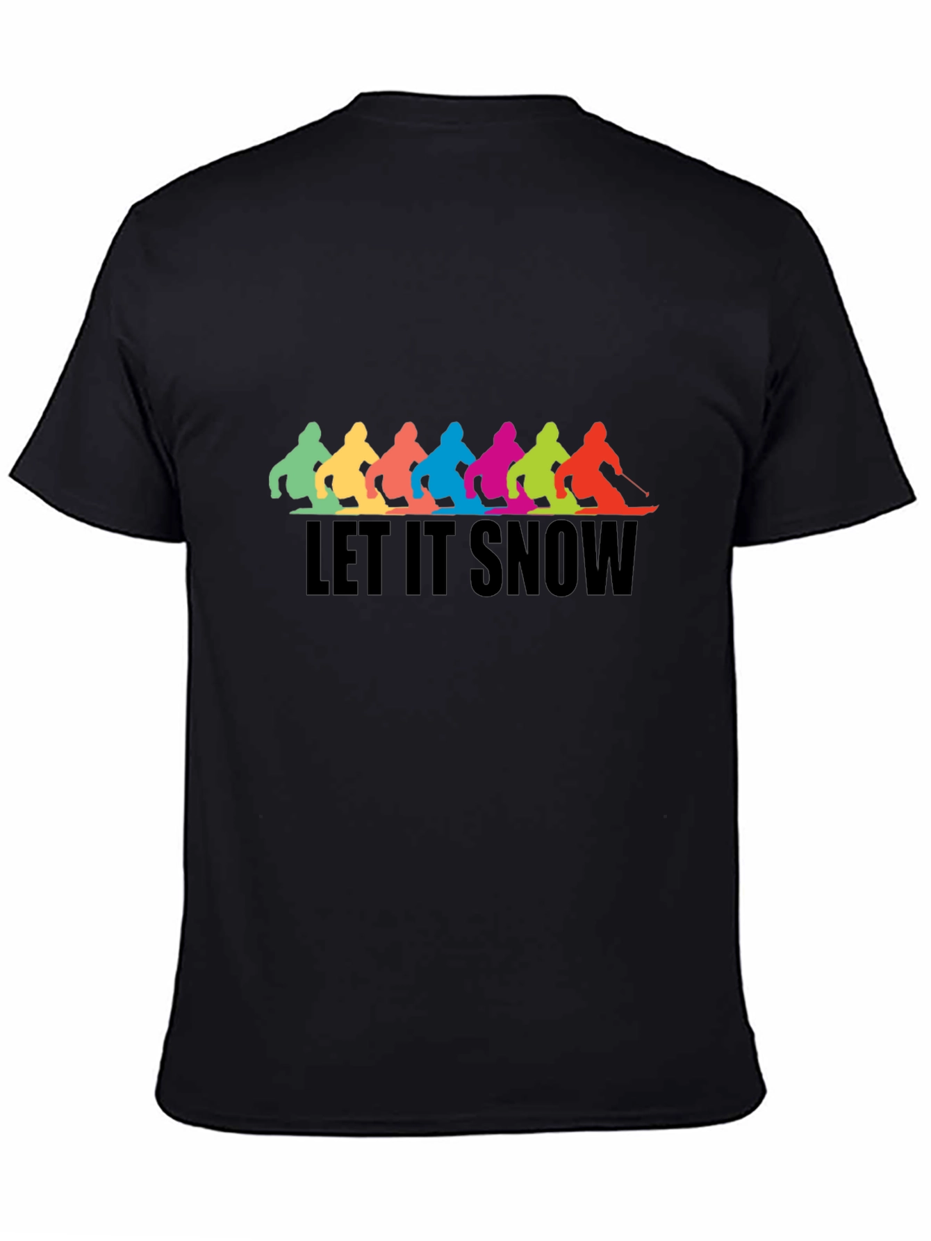 Let it Snow Skiing T-Shirt - Colorful Skiers
