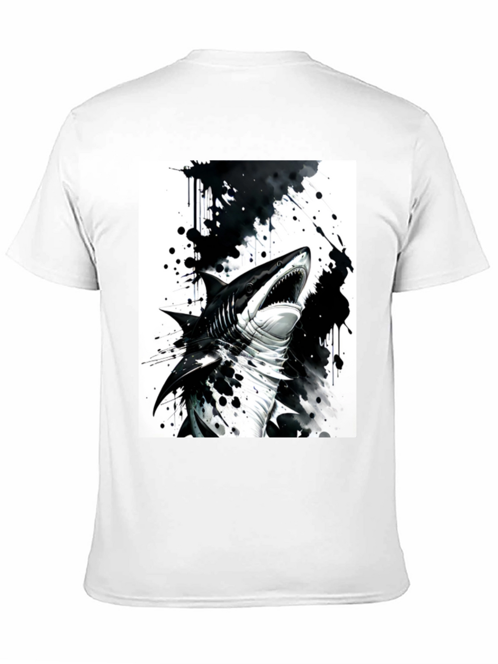 Shark Graphic Print Black T-Shirt