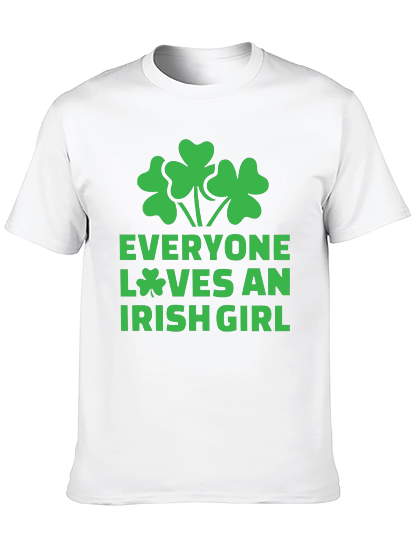 Everyone Loves an Irish Girl Black T-Shirt Shamrock