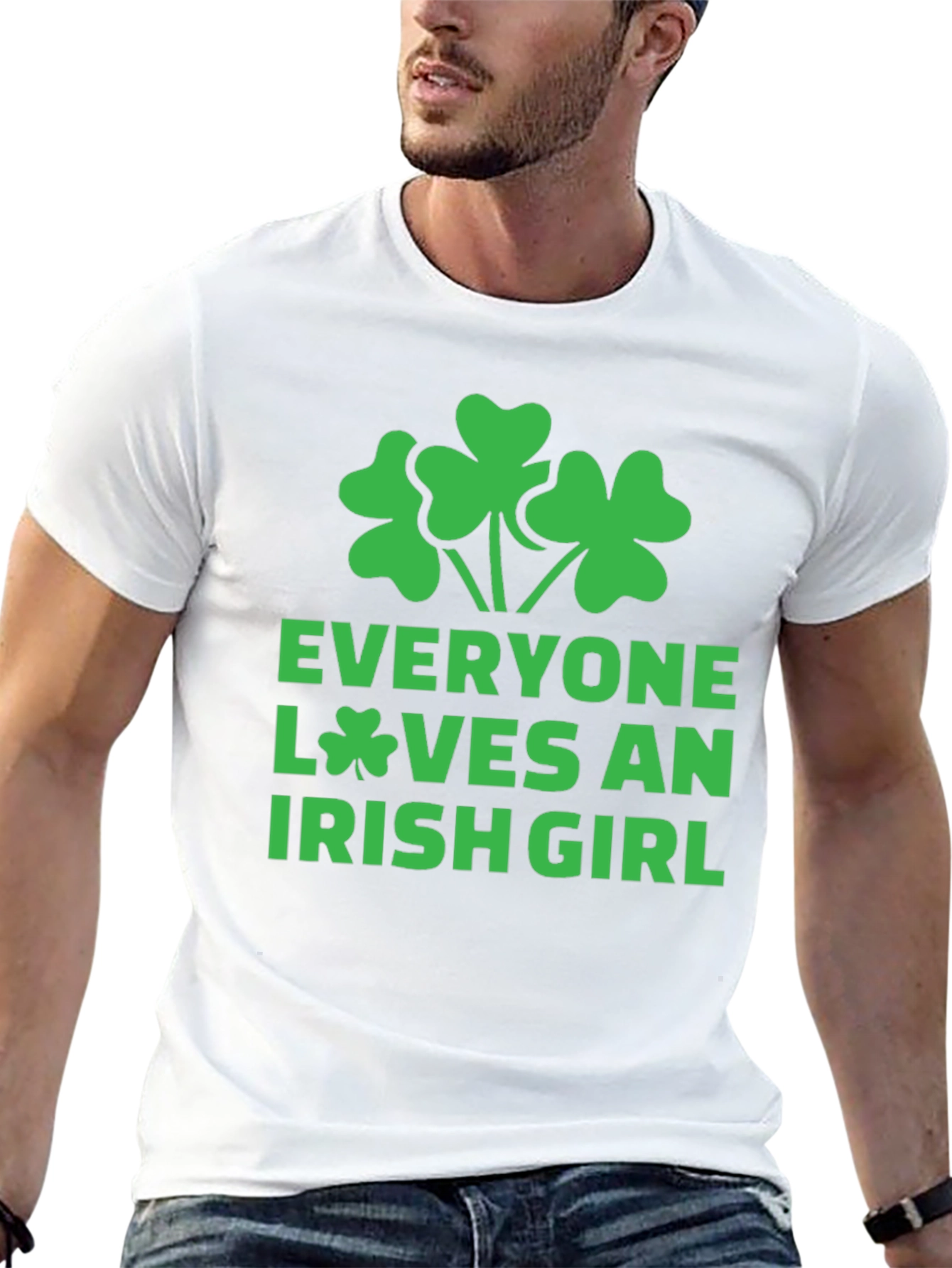 Everyone Loves an Irish Girl Black T-Shirt Shamrock