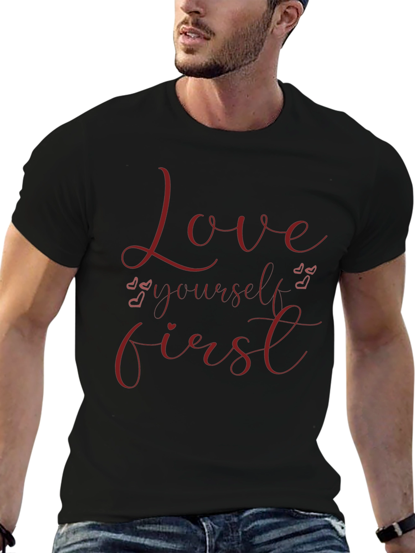 Love Yourself First Graphic Tee - Black