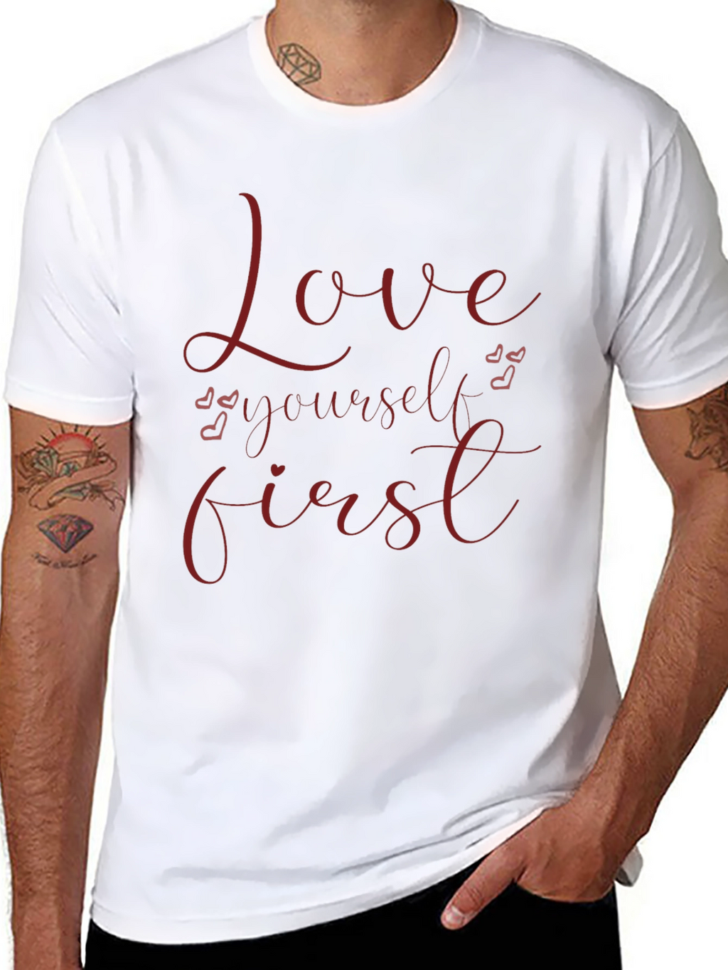 Love Yourself First Graphic Tee - Black