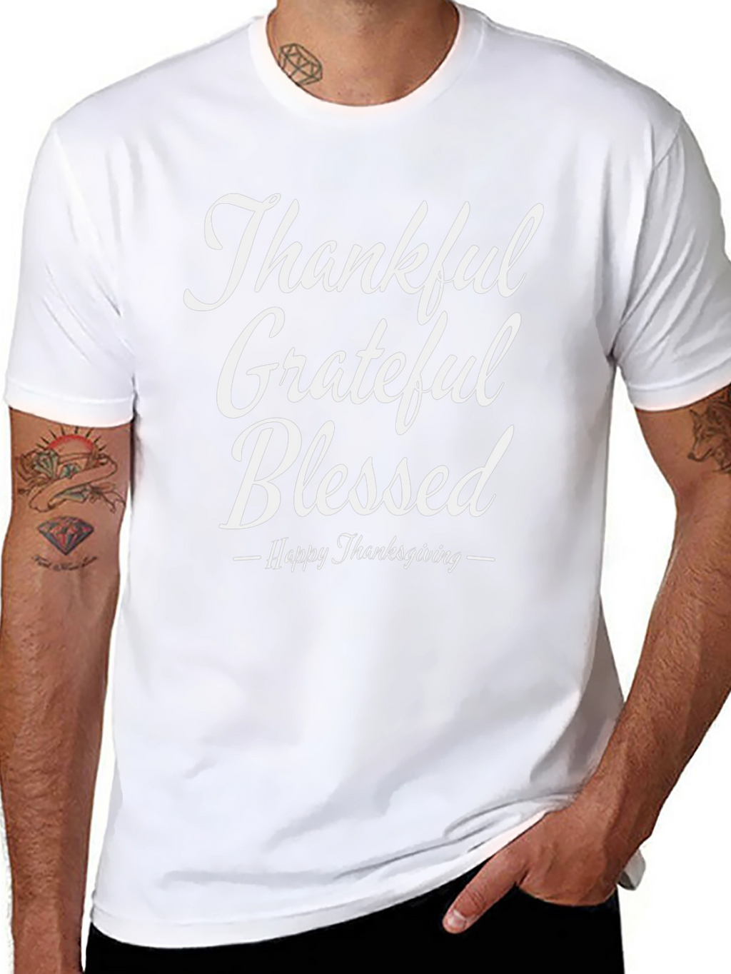 Thankful Grateful Blessed Thanksgiving T-Shirt