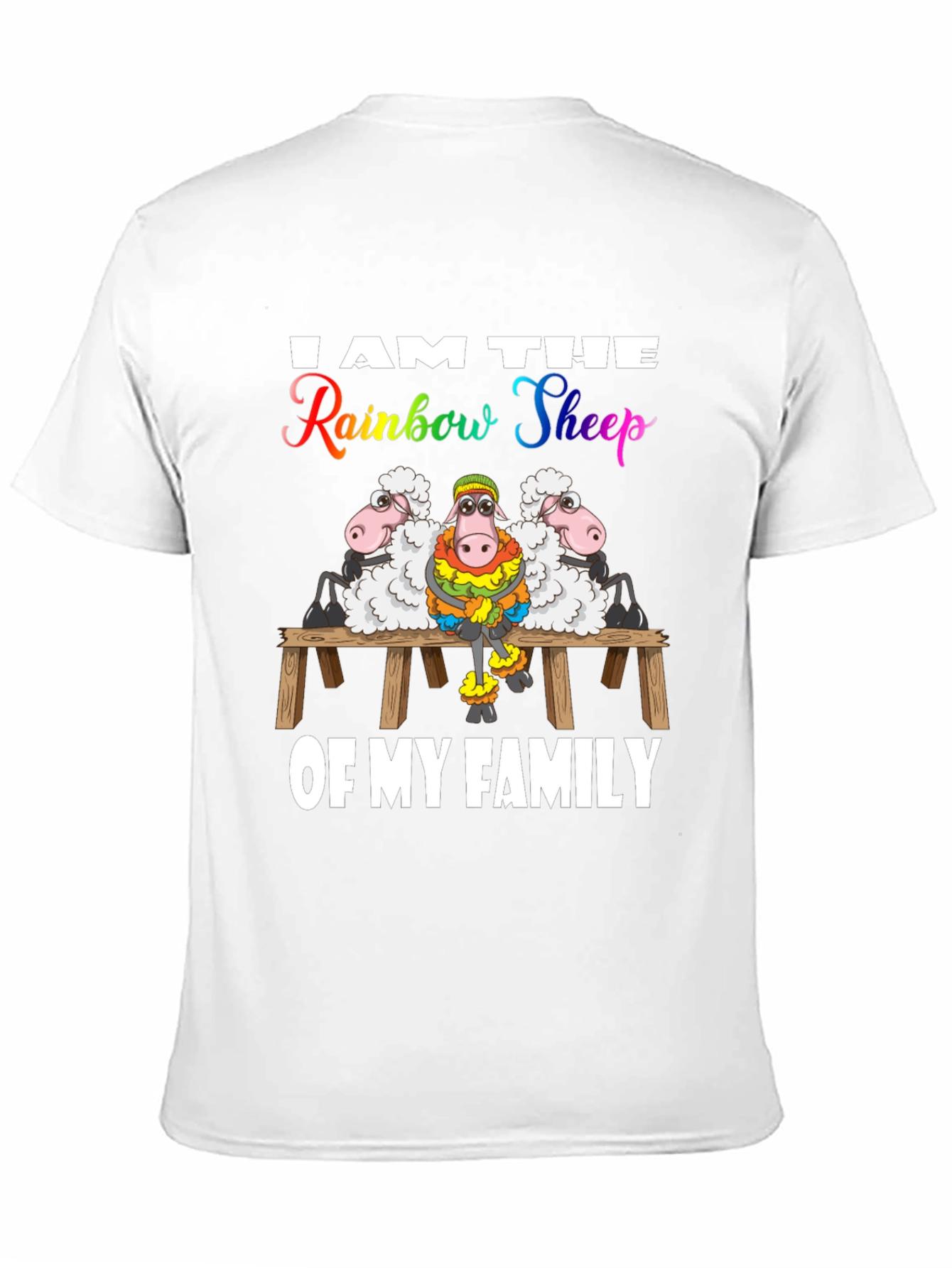 Rainbow Sheep Family T-Shirt