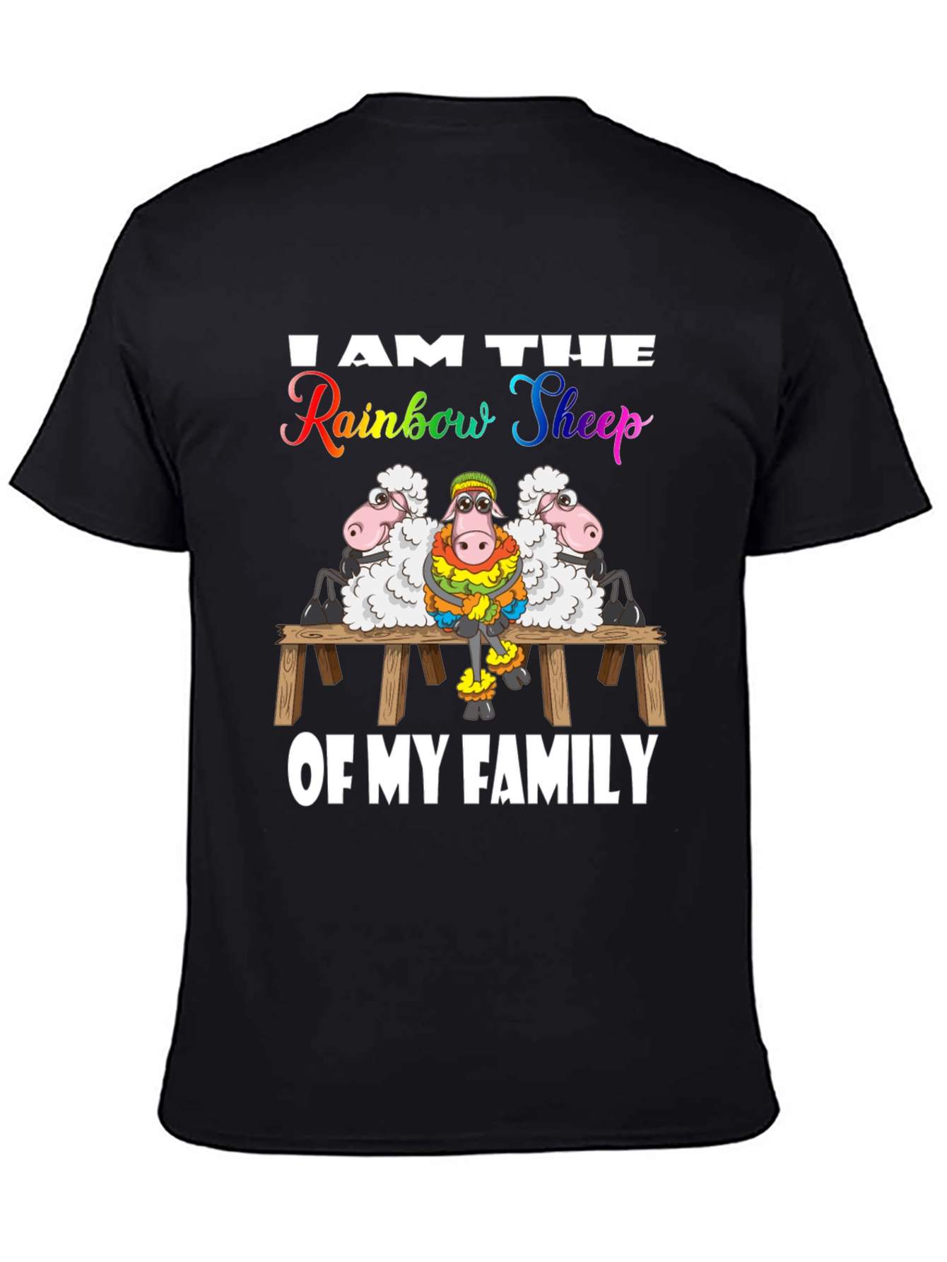 Rainbow Sheep Family T-Shirt