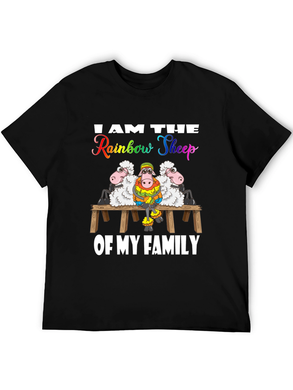 Rainbow Sheep Family T-Shirt