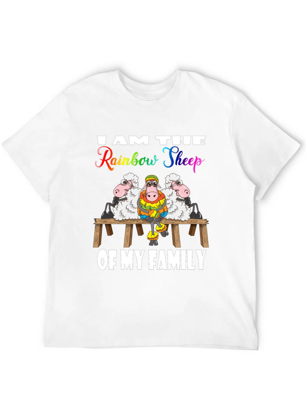 Rainbow Sheep Family T-Shirt