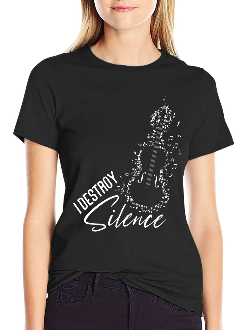 I Destroy Silence Musician T-Shirt Black