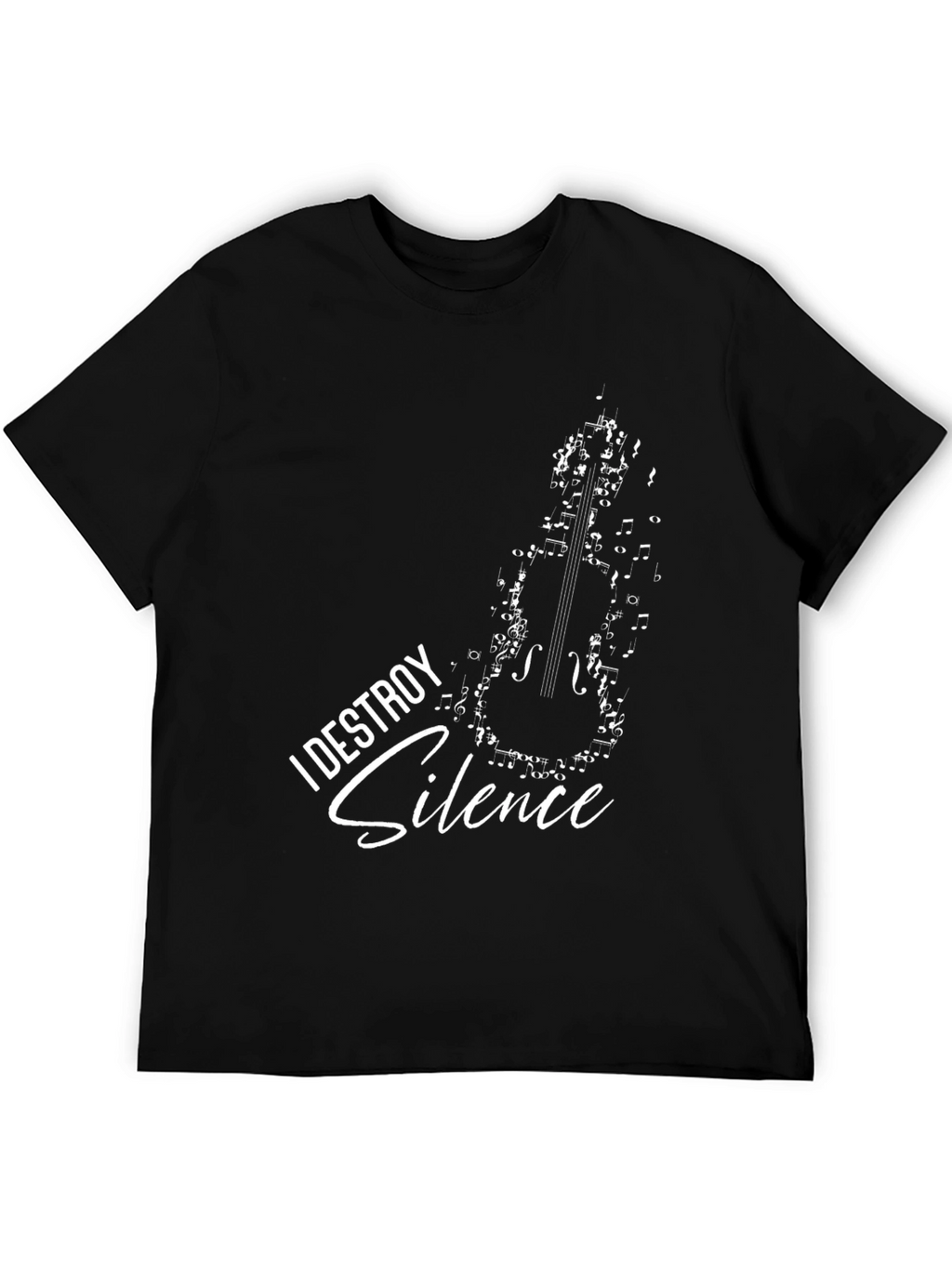 I Destroy Silence Musician T-Shirt Black