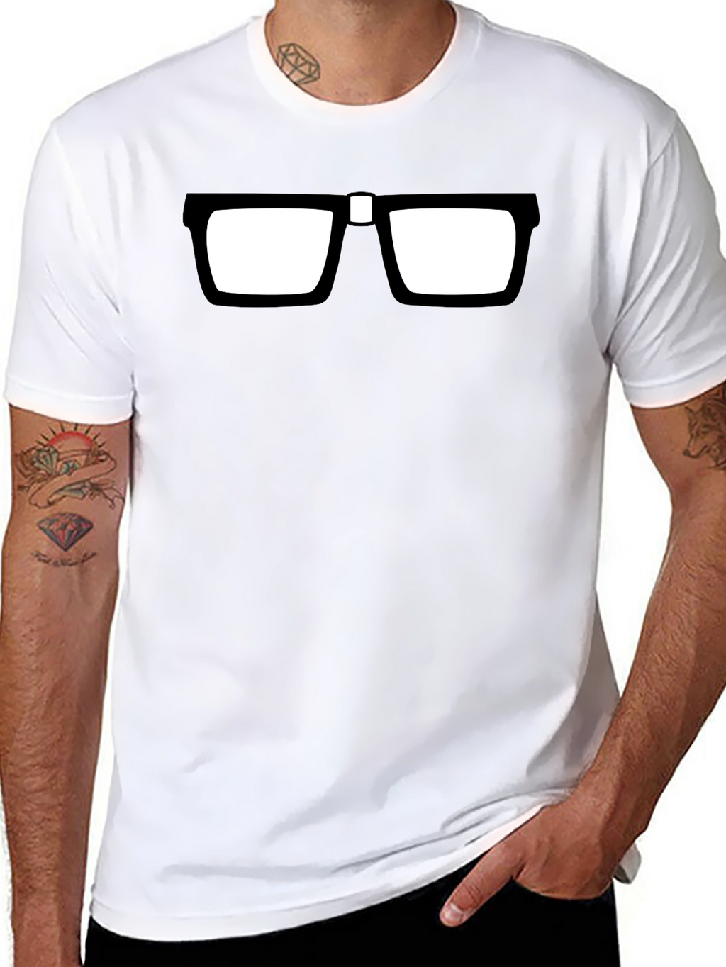 Black Nerd Glasses T-Shirt - Geek Chic Style