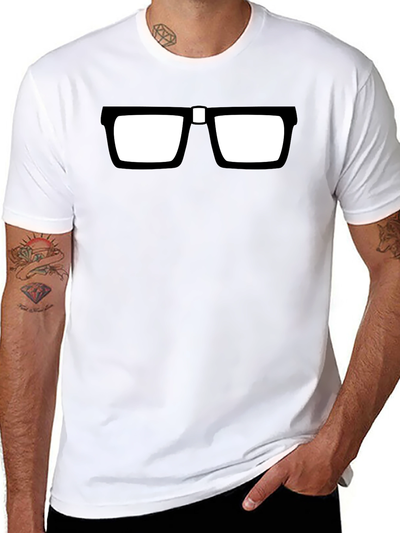 Black Nerd Glasses T-Shirt - Geek Chic Style