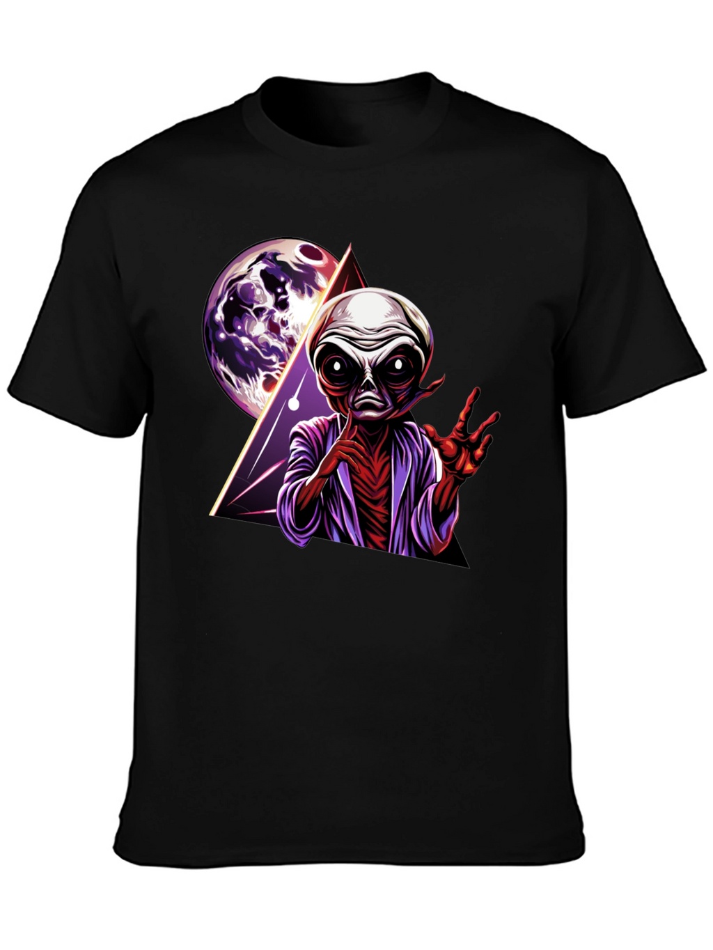 Alien Graphic Print Tee - Retro Space Design