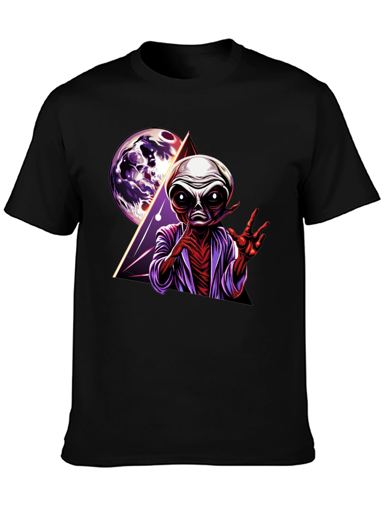 Alien Graphic Print Tee - Retro Space Design