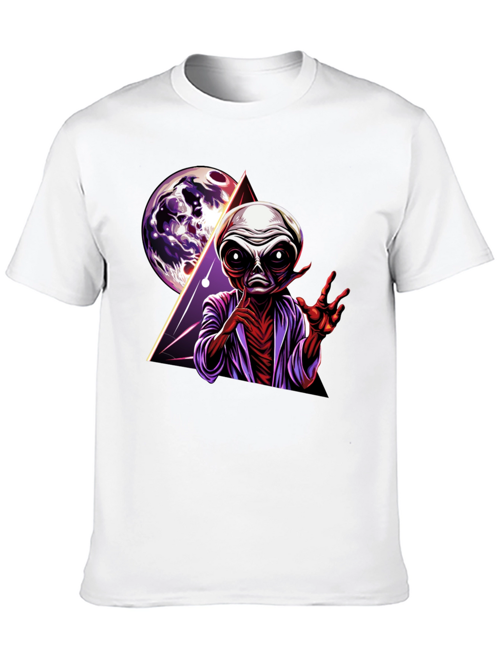 Alien Graphic Print Tee - Retro Space Design