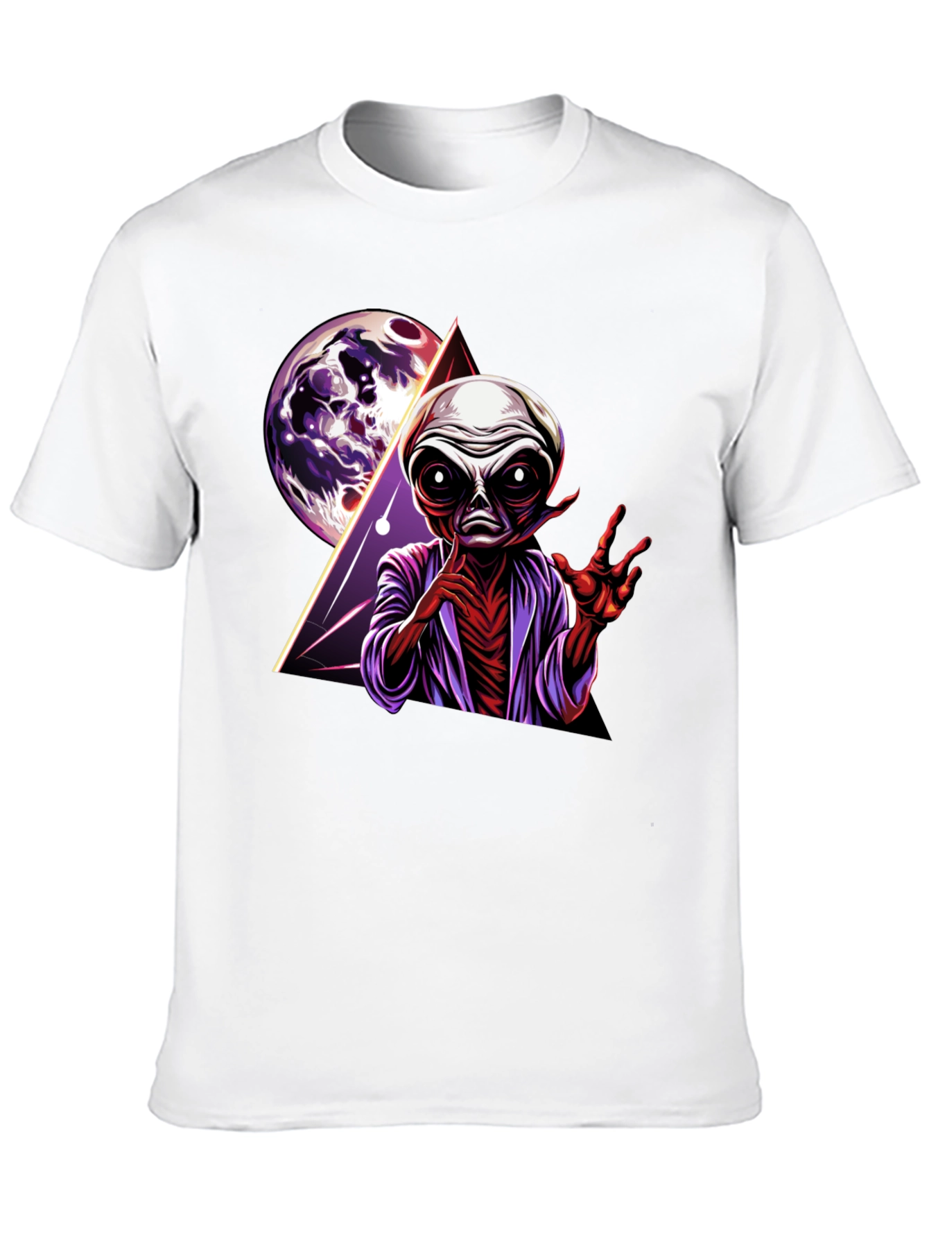 Alien Graphic Print Tee - Retro Space Design