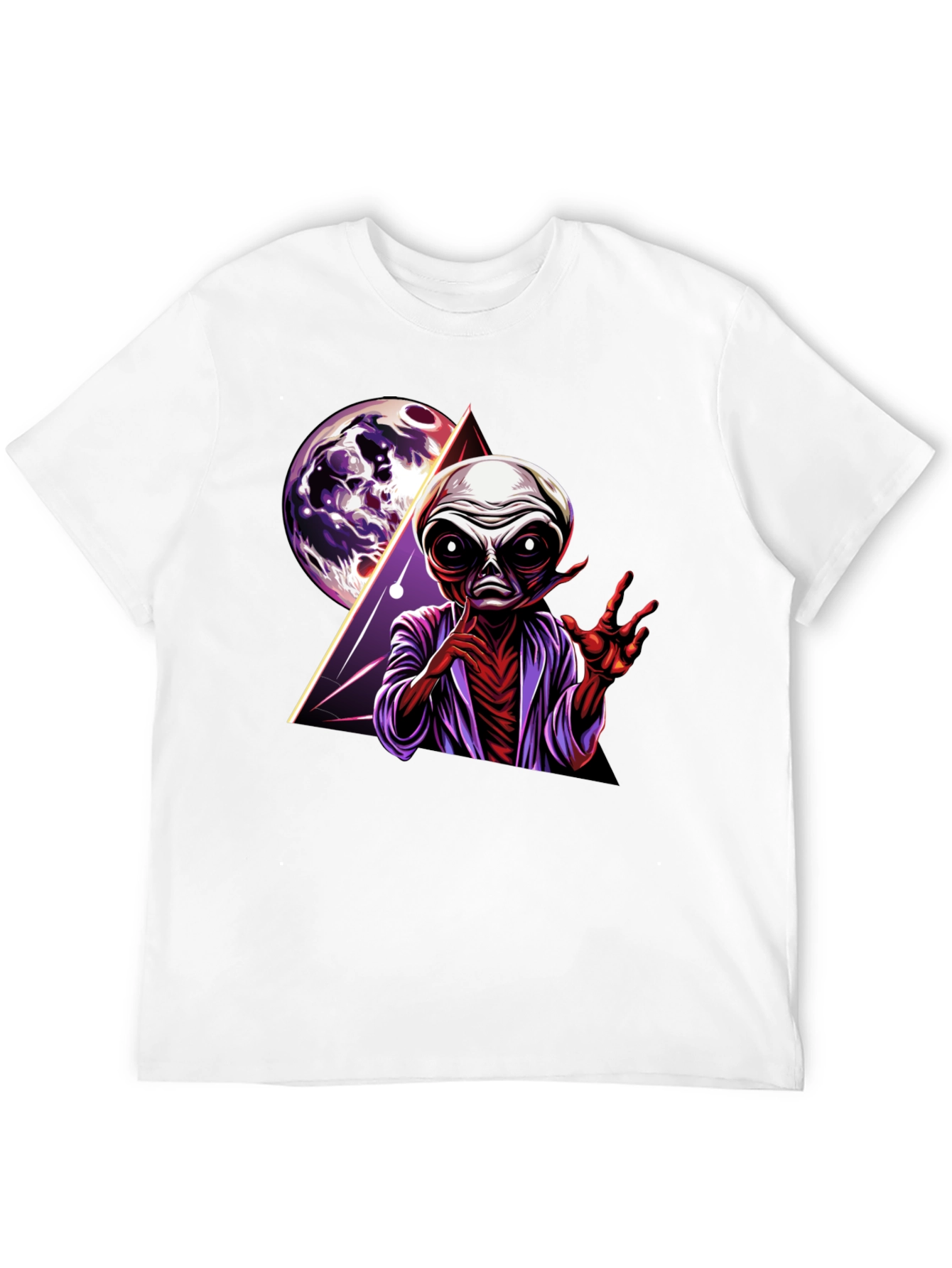 Alien Graphic Print Tee - Retro Space Design