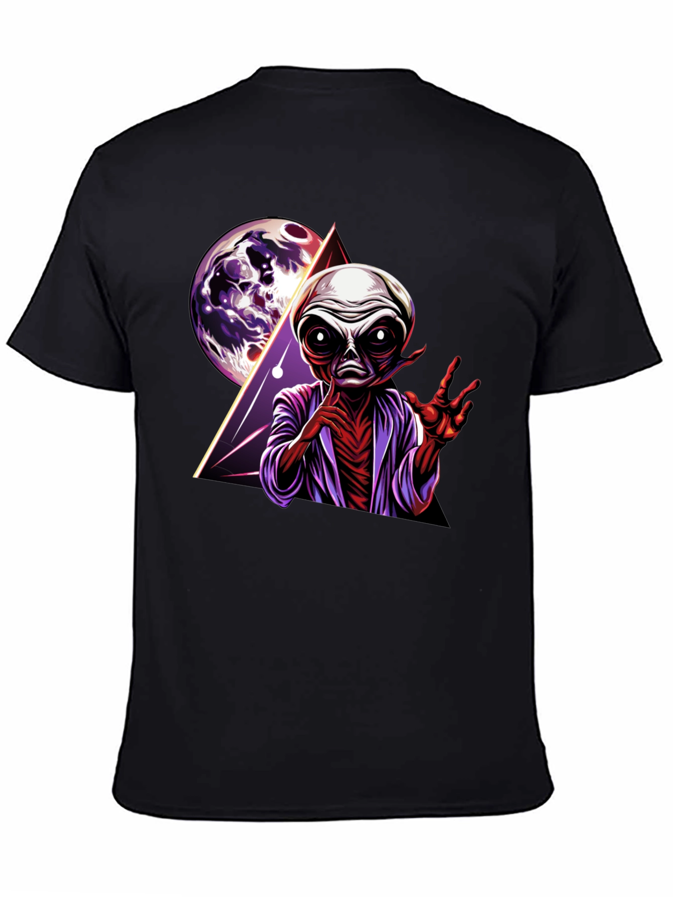 Alien Graphic Print Tee - Retro Space Design