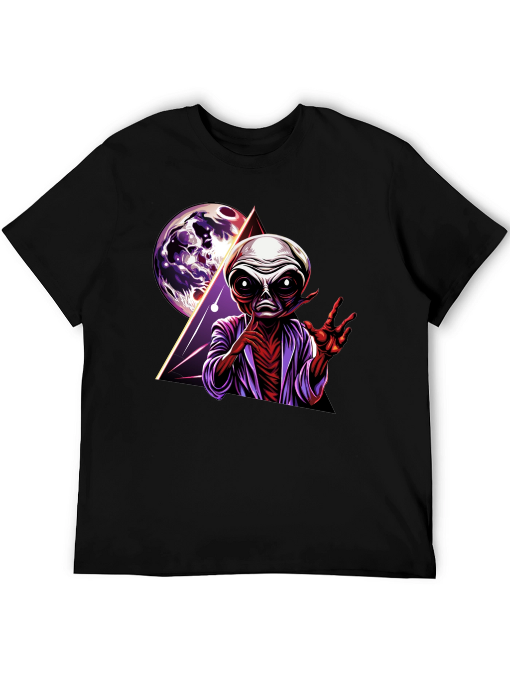 Alien Graphic Print Tee - Retro Space Design