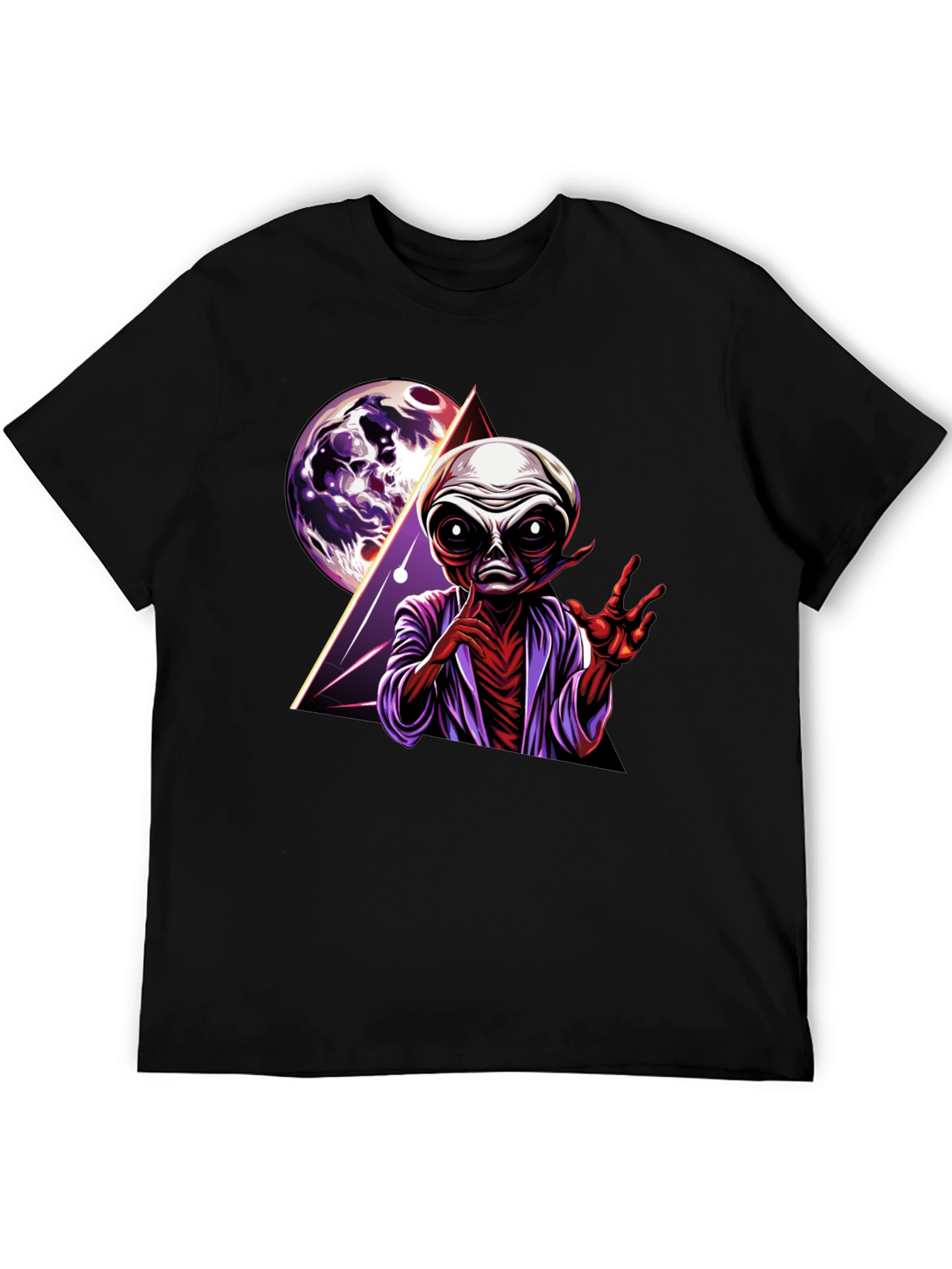Alien Graphic Print Tee - Retro Space Design