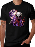 Alien Graphic Print Tee - Retro Space Design