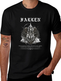 Fallen Angel Graphic Print Black T-Shirt