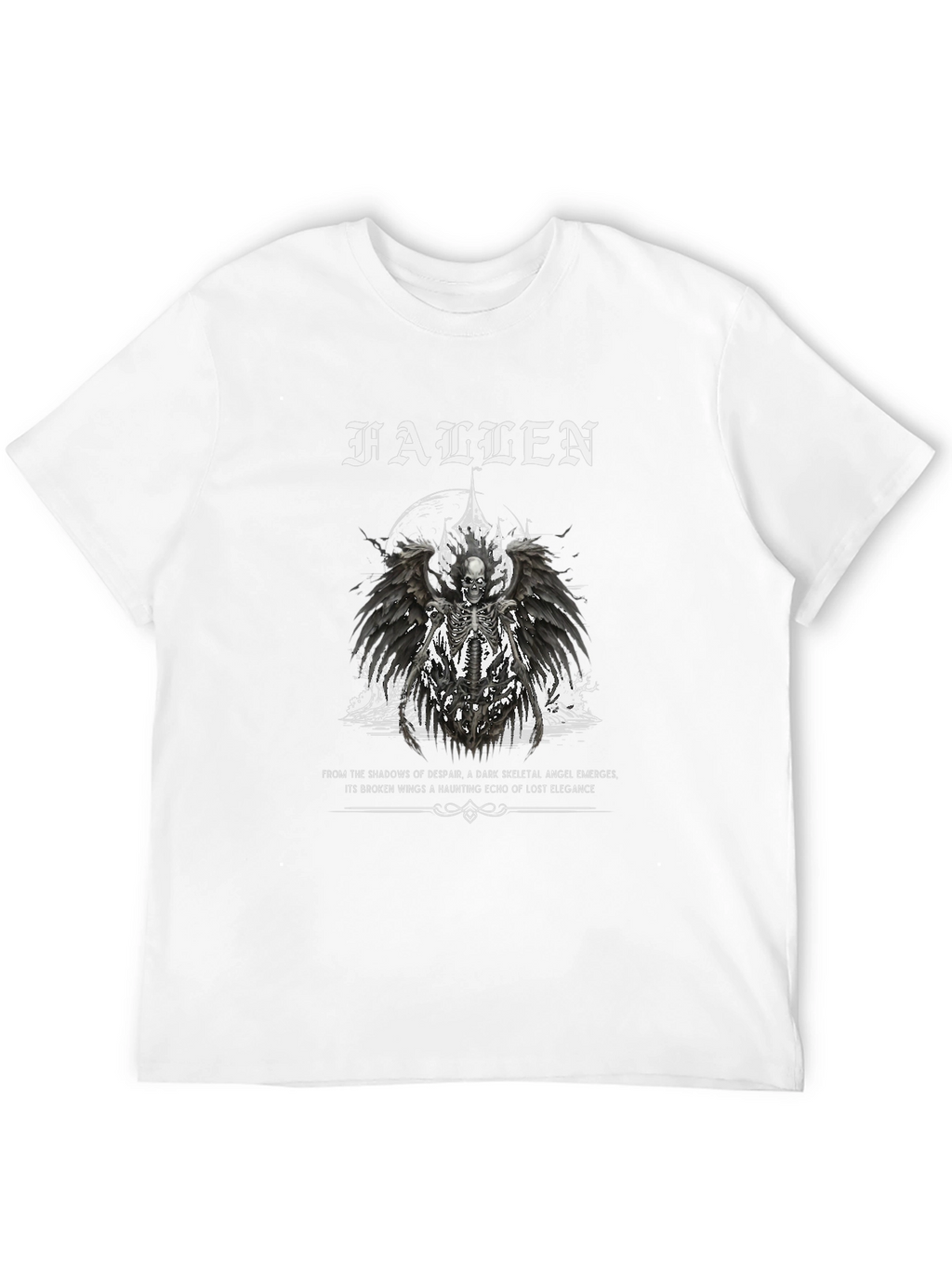 Fallen Angel Graphic Print Black T-Shirt