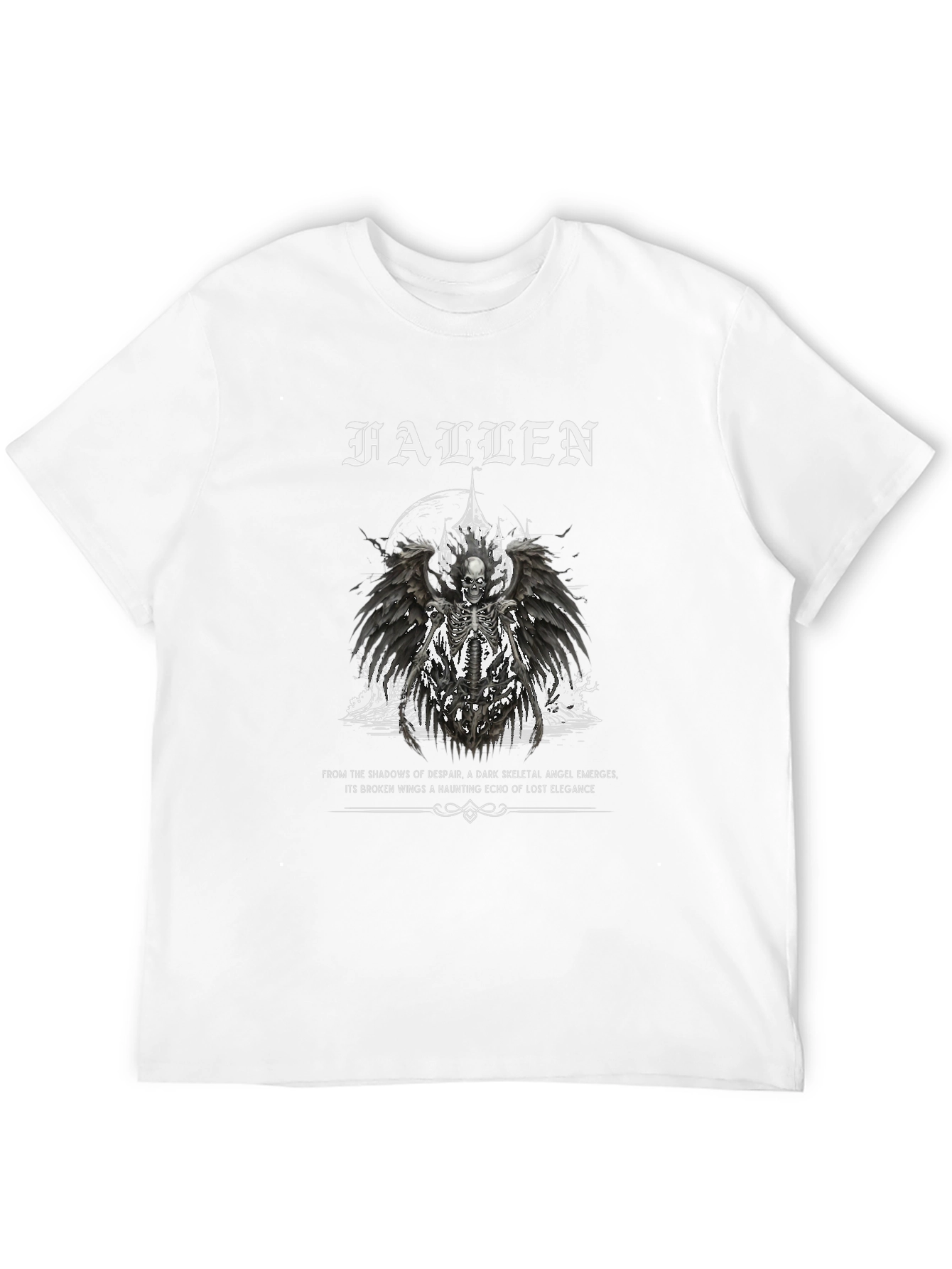 Fallen Angel Graphic Print Black T-Shirt