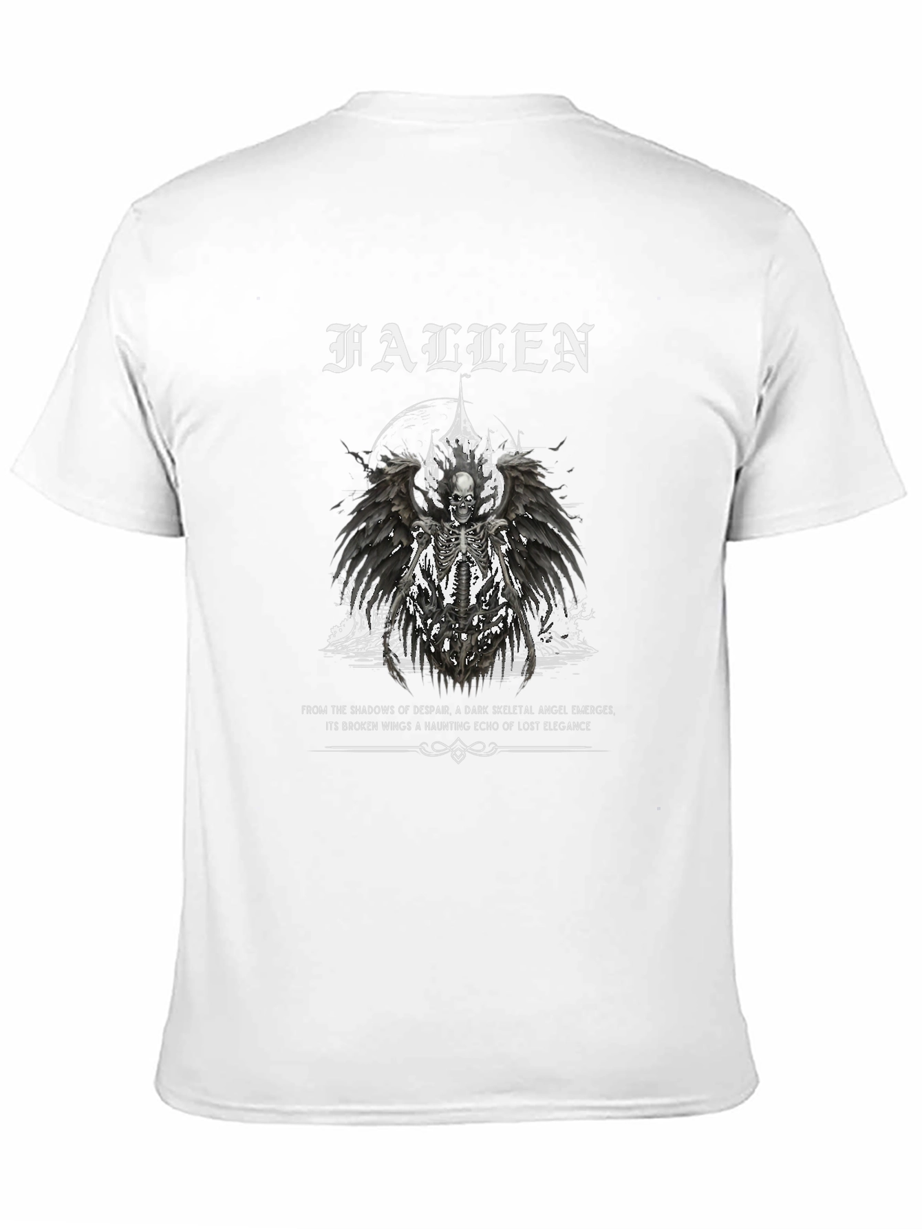Fallen Angel Graphic Print Black T-Shirt