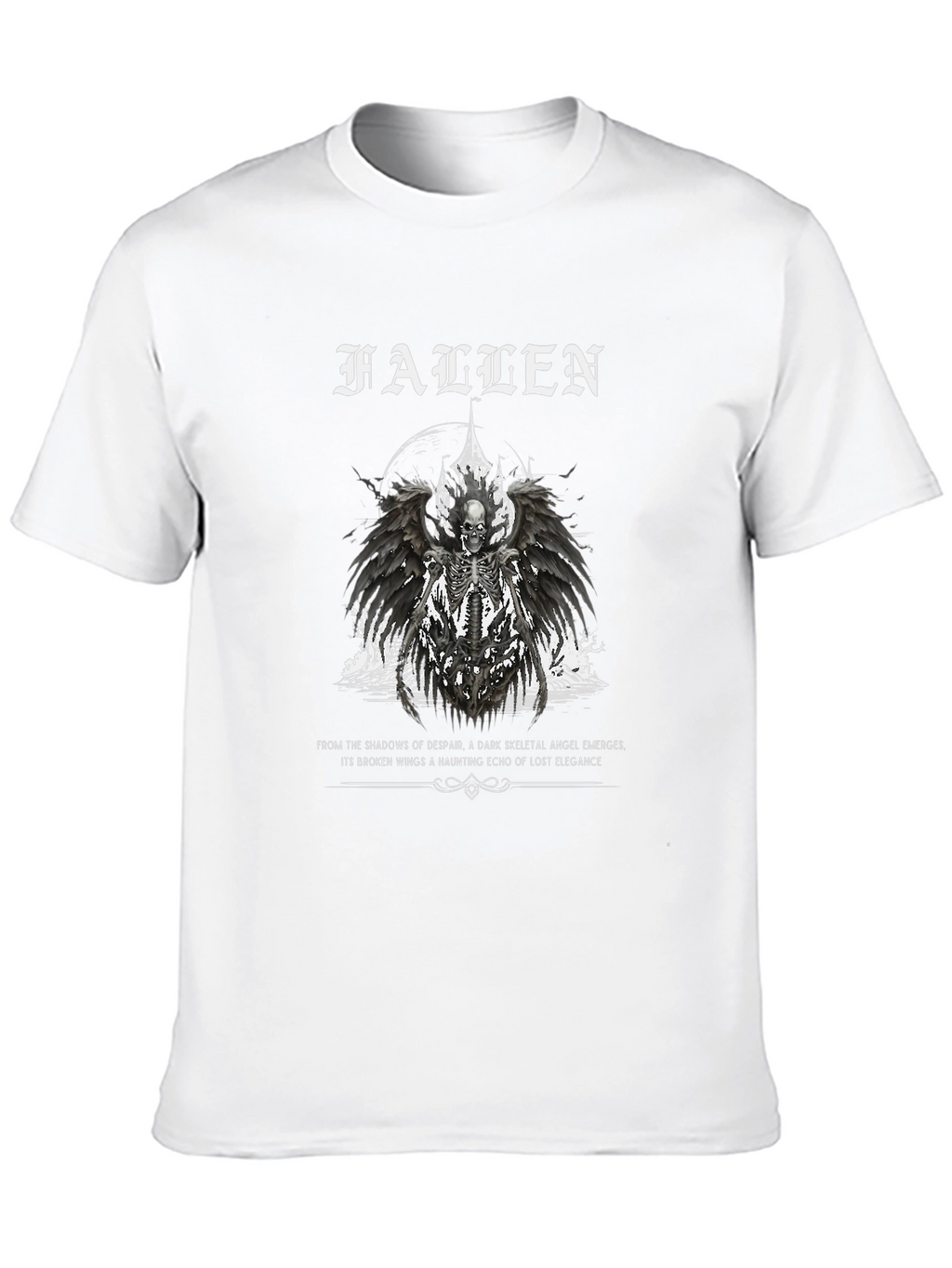 Fallen Angel Graphic Print Black T-Shirt