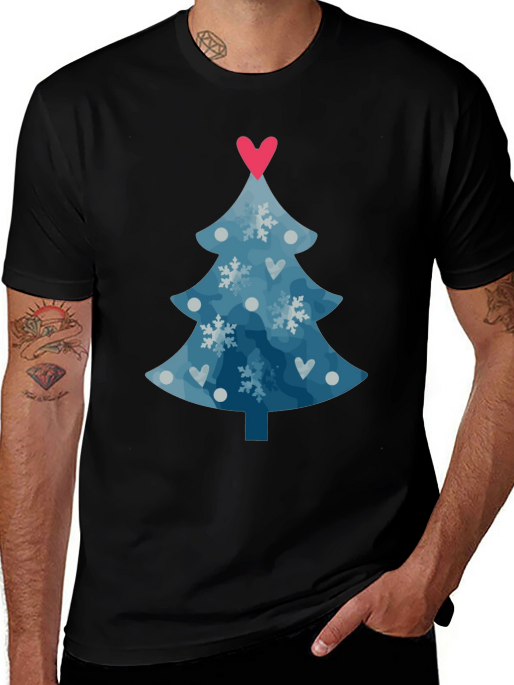 Festive Christmas Tree Heart Tee