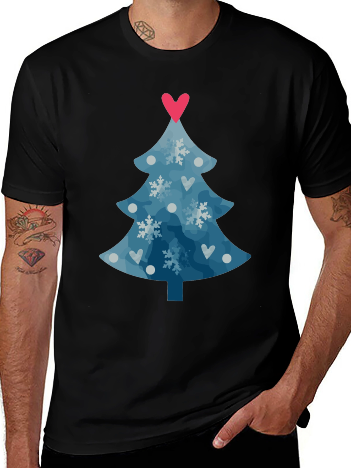 Festive Christmas Tree Heart Tee