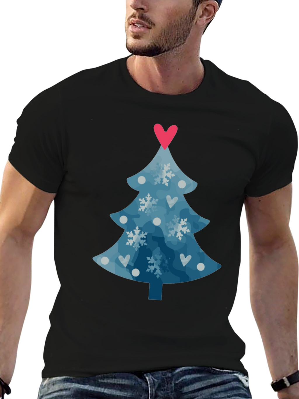 Festive Christmas Tree Heart Tee