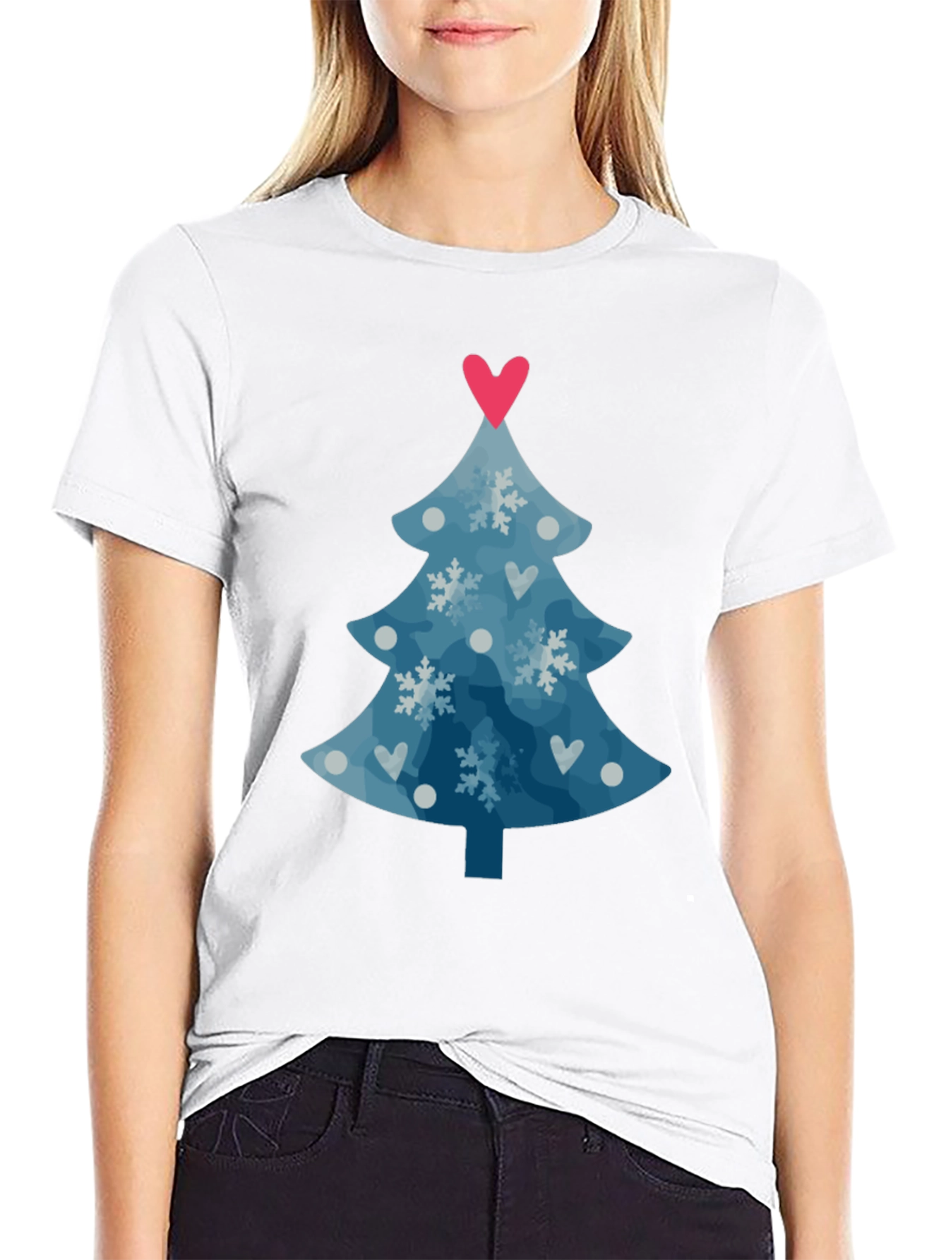 Festive Christmas Tree Heart Tee